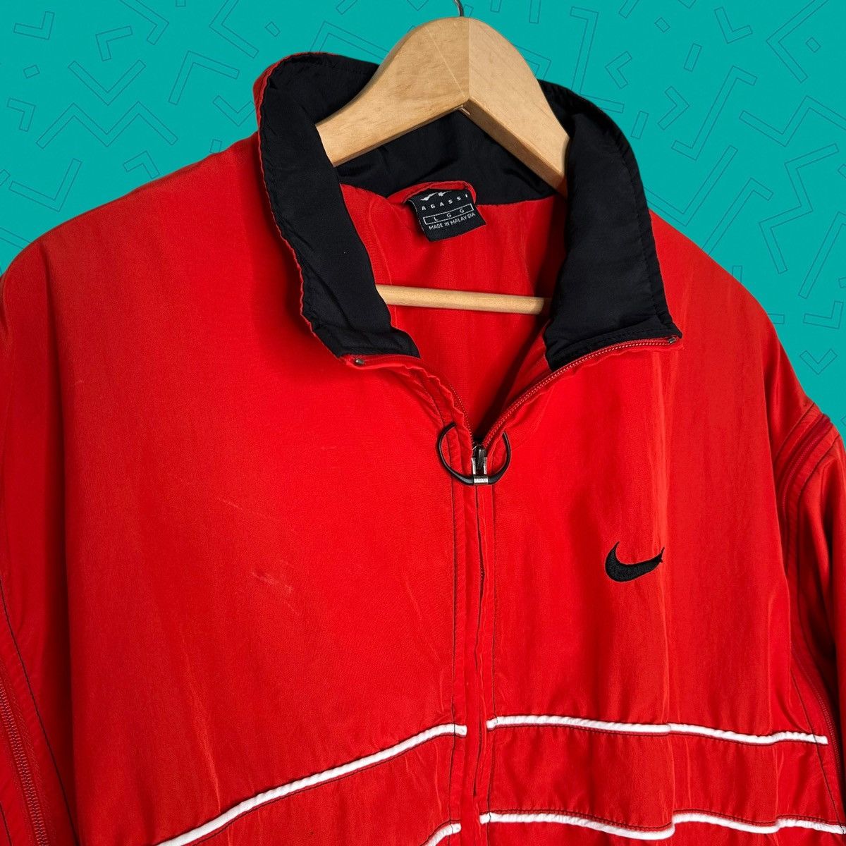 Nike Vintage Nike Agassi windbreaker jacket Size US L / EU 52-54 / 3 - 1 Thumbnail
