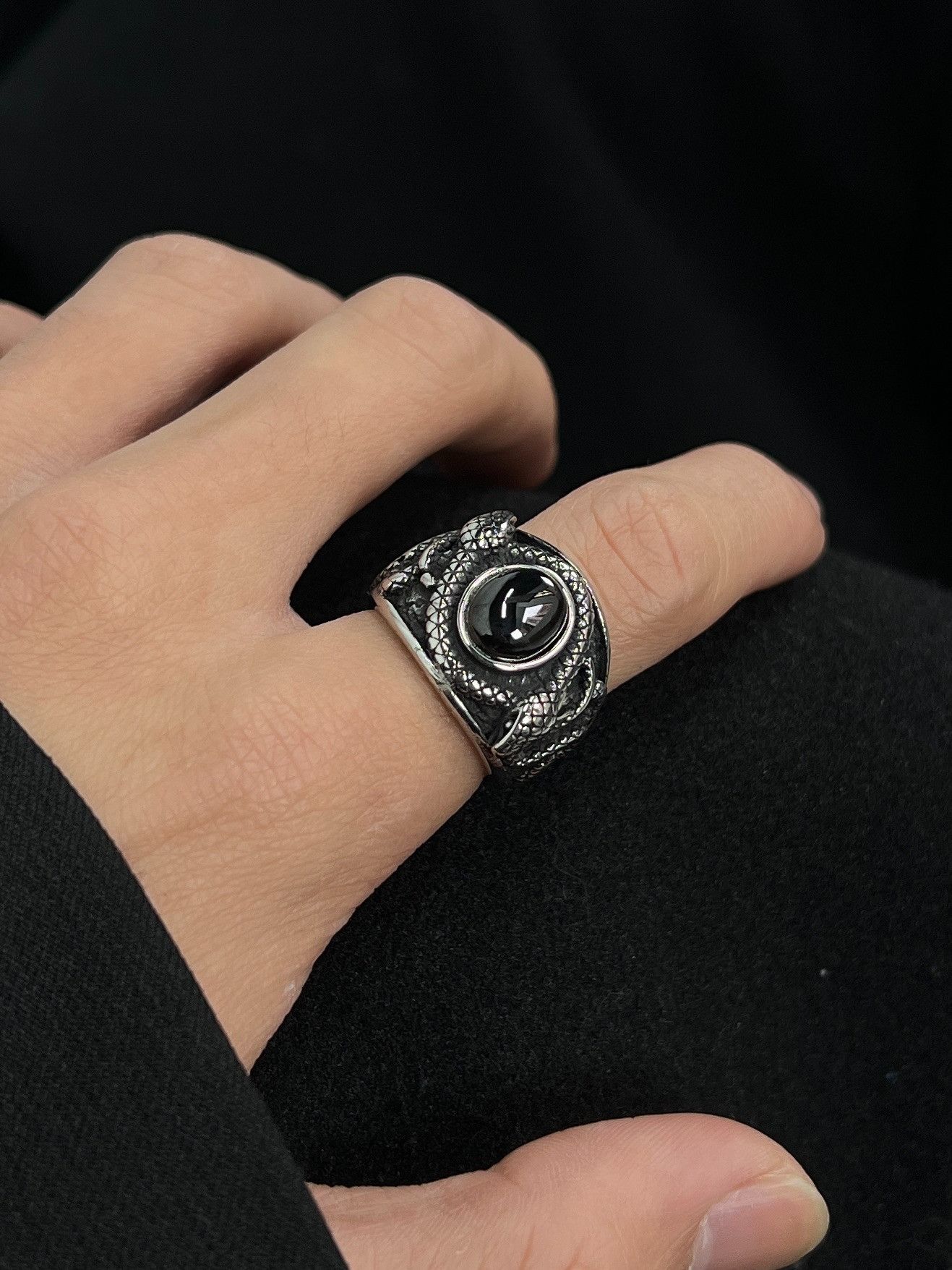 Jewelry × Vintage Punk retro serpentine ring for men Size ONE SIZE - 1 Thumbnail