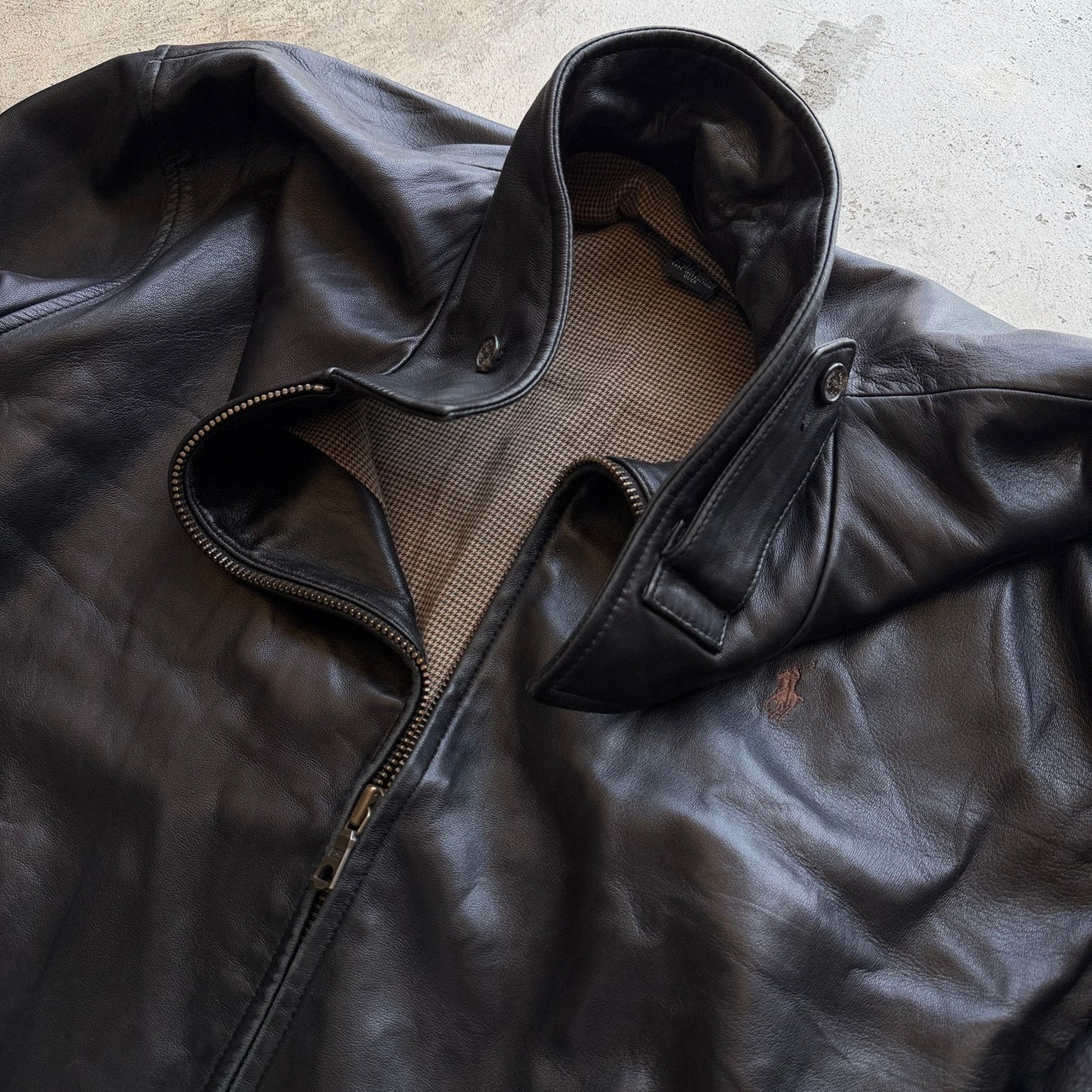Polo Ralph Lauren Vtg Polo Ralph Lauren Black full zip lined Leather Jacket XL Size US L / EU 52-54 / 3 - 5 Thumbnail