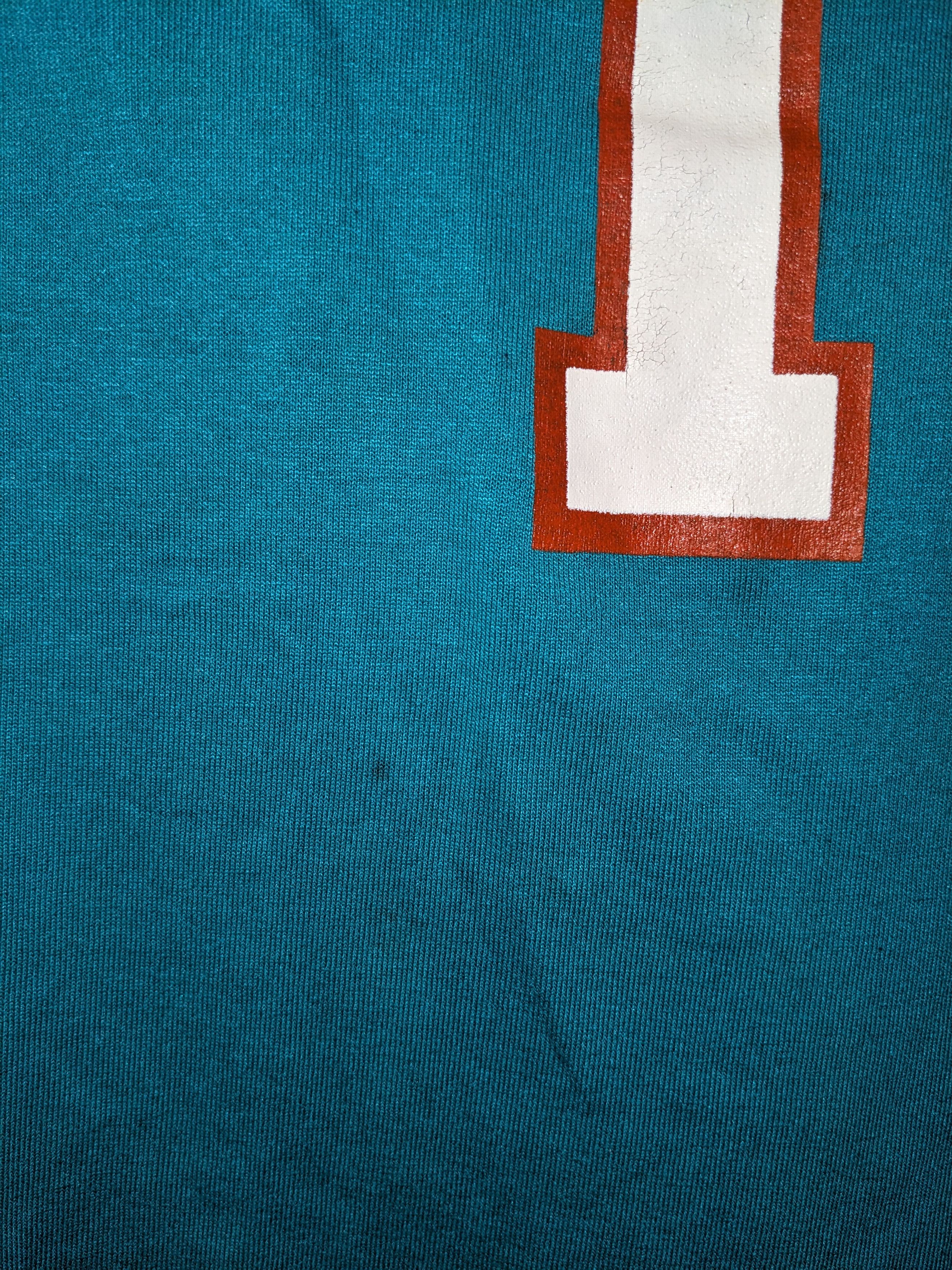 NFL Vintage 80s Miami Dolphins Marino NFL Football Large T-Shirt Size L / US 10 / IT 46 - 4 Thumbnail
