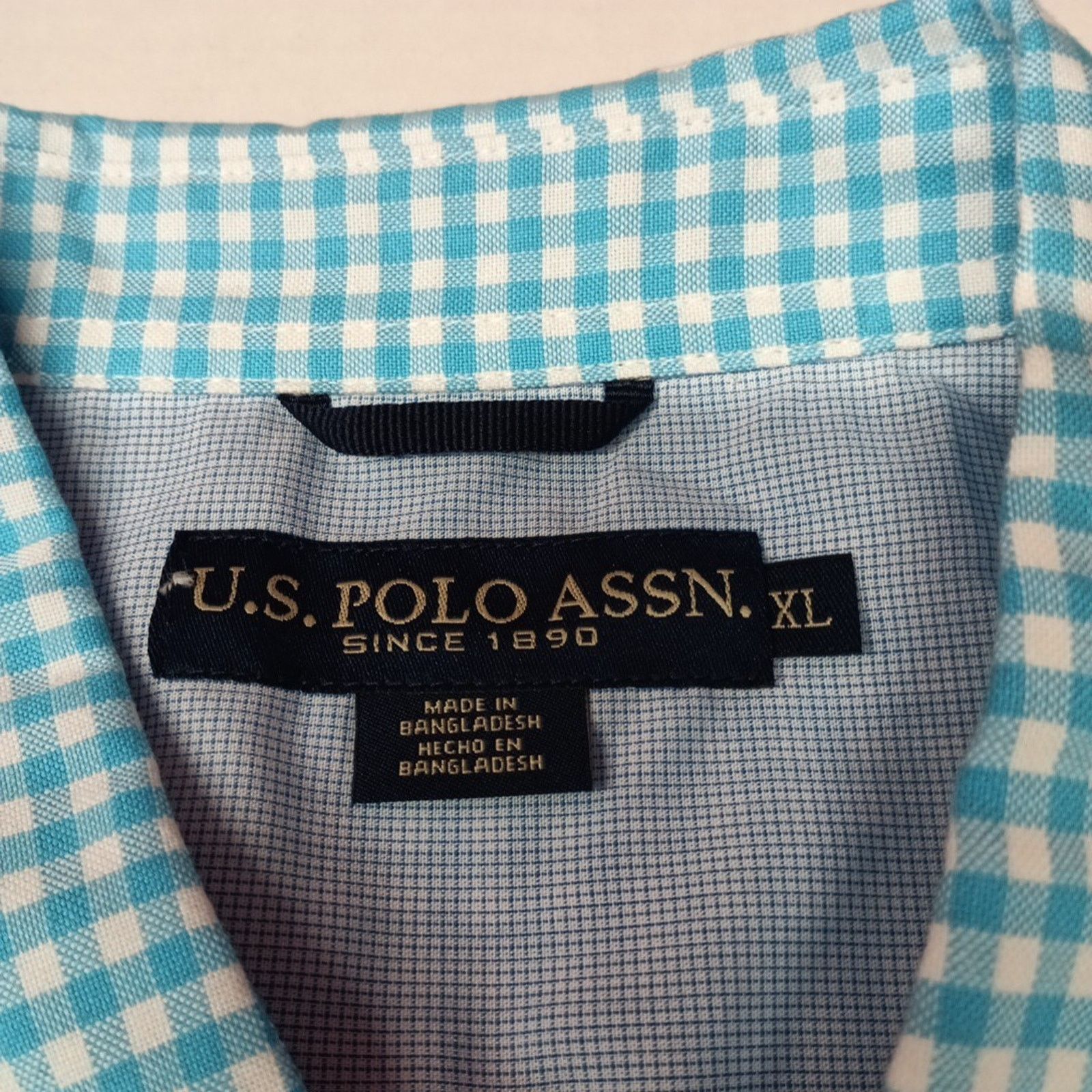 U.S. Polo Assn. U.S. Polo Assn. Woven Shirt Men's XL Blue White Checkered Size US XL / EU 56 / 4 - 4 Thumbnail
