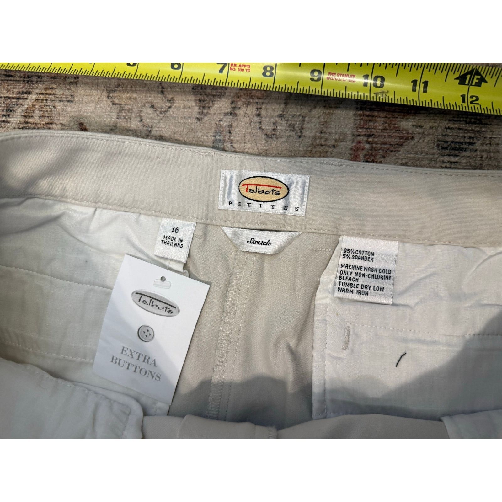 Talbots Talbots NWT Khaki Tan Straight Leg Cotton Blend Pants Sz 16P Size 38" / US 16 / IT 52 - 5 Thumbnail