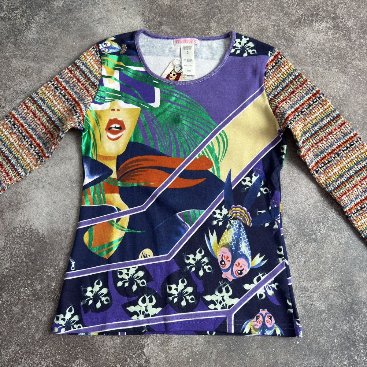 Custo Barcelona Custo Barcelona Long Sleeve Top (Jean Paul Gaultier style) Size M / US 6-8 / IT 42-44 - 3 Thumbnail