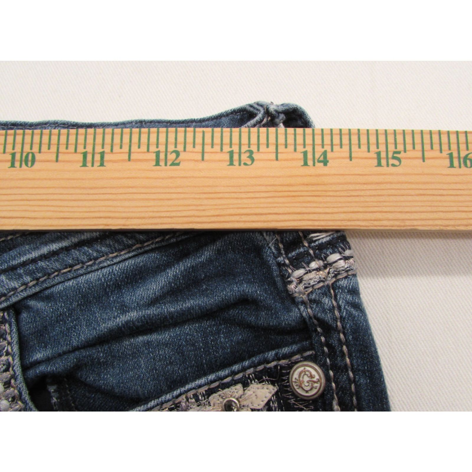 Vintage Grace Womens Jeans Ankle Skinny 27 Size Embroidered Studded 2405 Size 27" / US 4 / IT 40 - 5 Thumbnail
