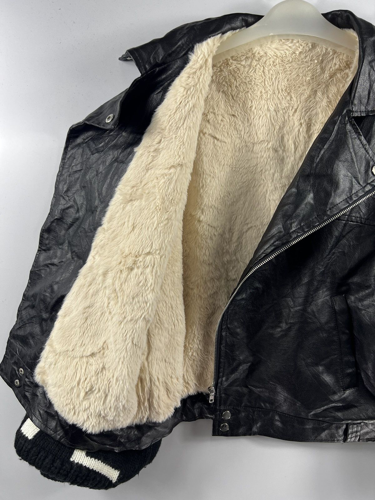 Japanese Brand 🔥 KOREAN 🔥 double collar soft leather knited sleeves jacket Size M / US 6-8 / IT 42-44 - 6 Thumbnail