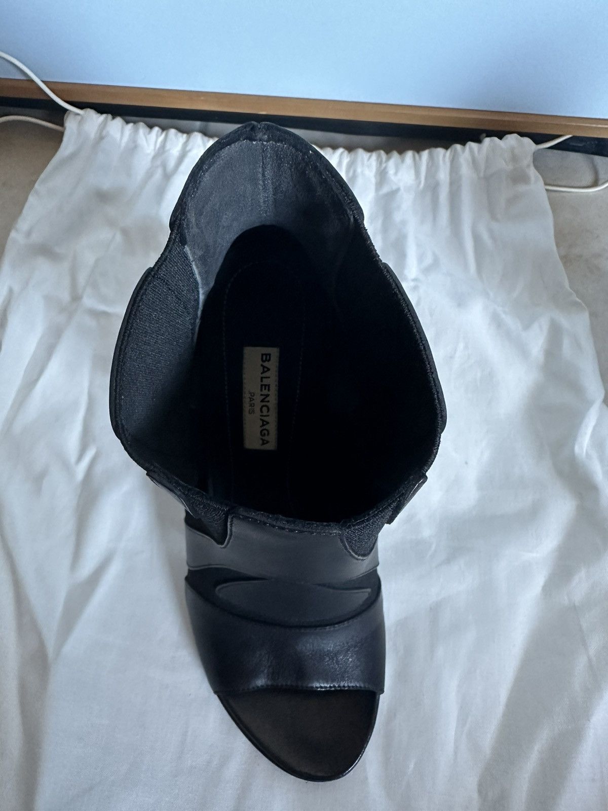 Balenciaga Balenciaga Black Leather Heel Open Toe Boots Size US 6 / IT 36 - 5 Thumbnail