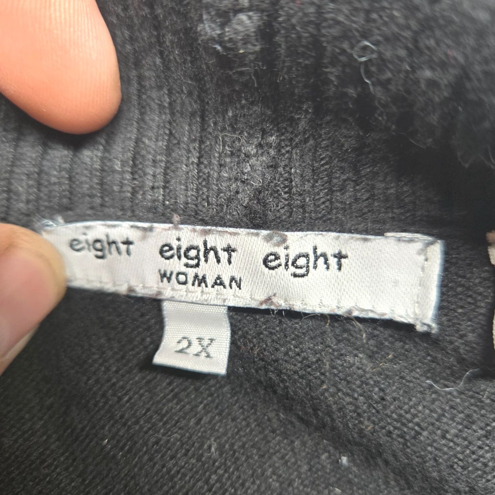 Vintage Eight Eight Eight Sweater Solid Black Cowl Turtle Neck Adult Women's Size 2X Knit Cape Fall Winter Womens Size XXL / US 16-18 / IT 52-54 - 5 Thumbnail