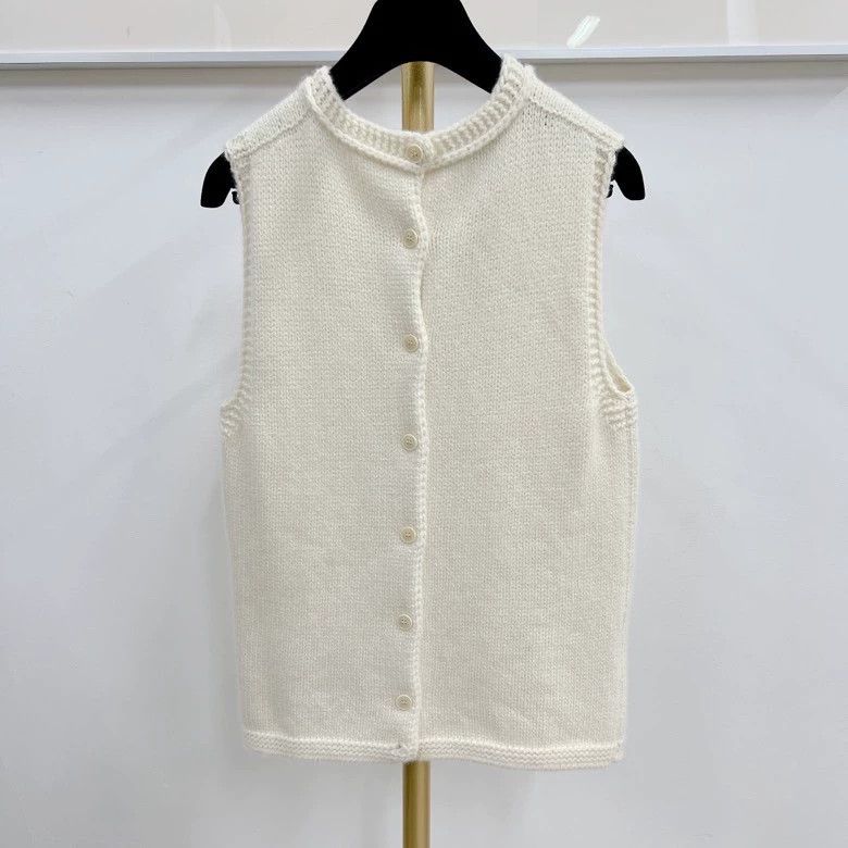 Loro Piana LORO PIANA White knitted vest Size S / US 4 / IT 40 - 2 Thumbnail