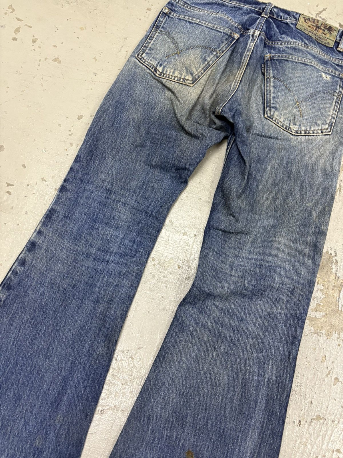 Tornado Mart Vintage Bell Bottom Blue Blue Japan Mud Wash Boro Rusty Size US 31 - 3 Thumbnail