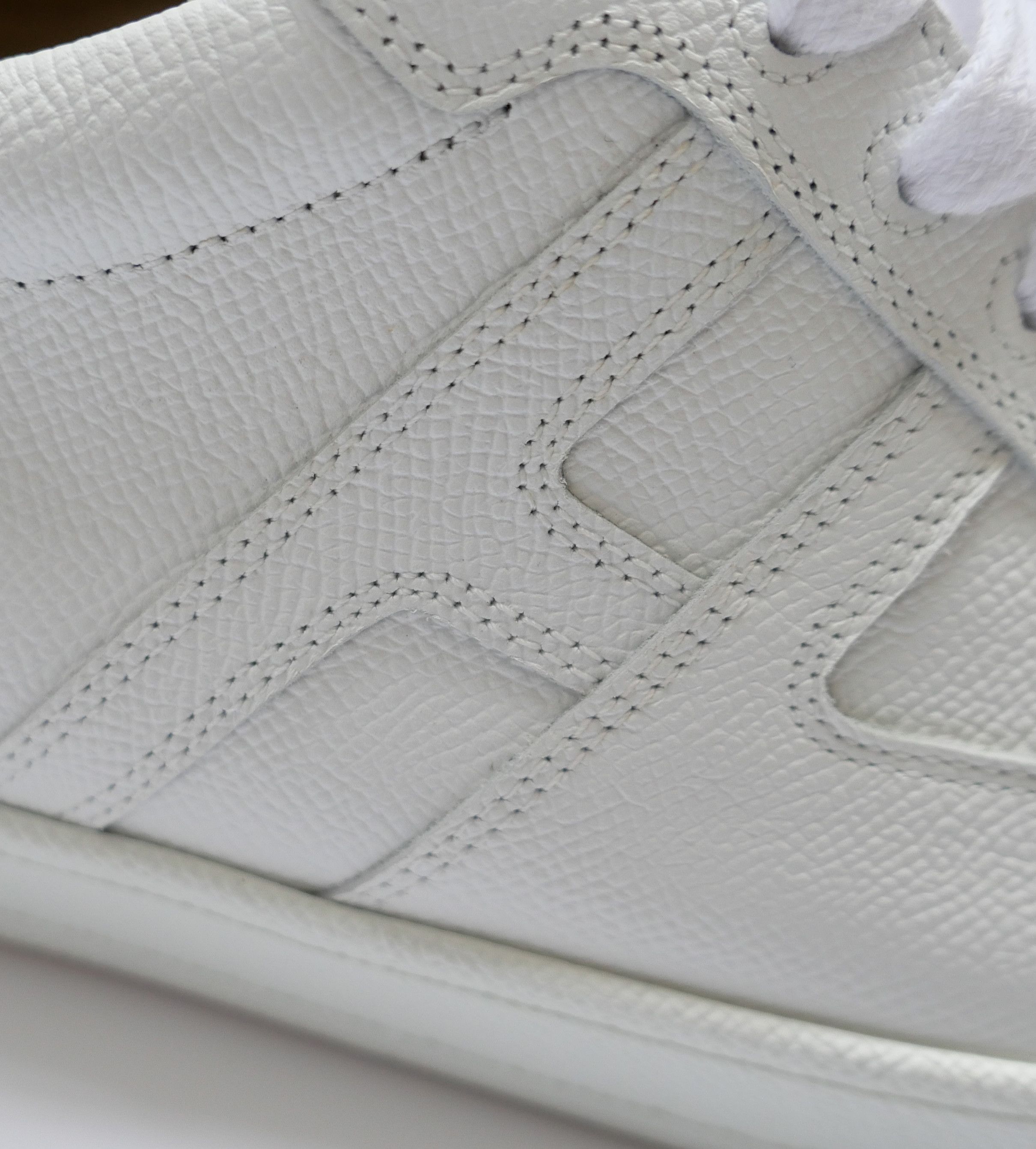 Hermes Hermes Boomerang Sneakers White Epsom Leather Size US 7 / IT 37 - 3 Thumbnail