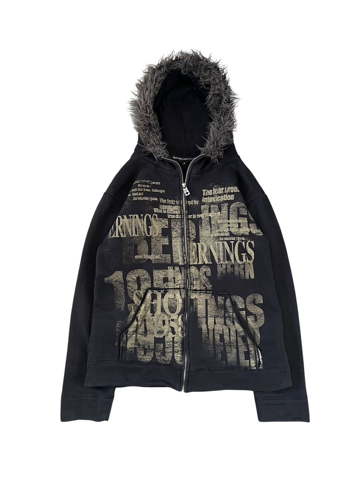 BERNINGS SHO 2000s Bernings Sho Anarcho Poem Fur Hoodie Size US S / EU 44-46 / 1 - 1 Thumbnail