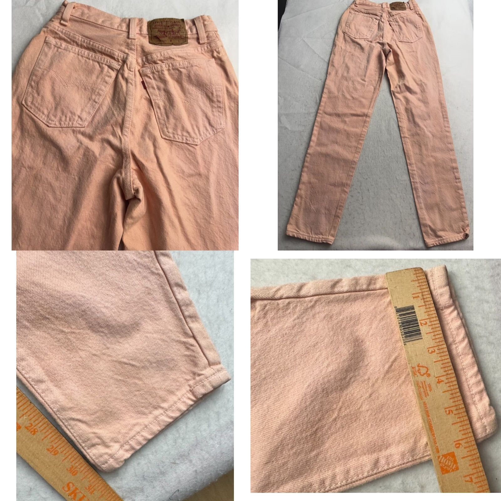 Levi's VINTAGE Levis 501xx Jeans Womens 7 23x31 Peach Original 90s Button Fly Paper Tag Size 28" / US 6 / IT 42 - 8 Thumbnail