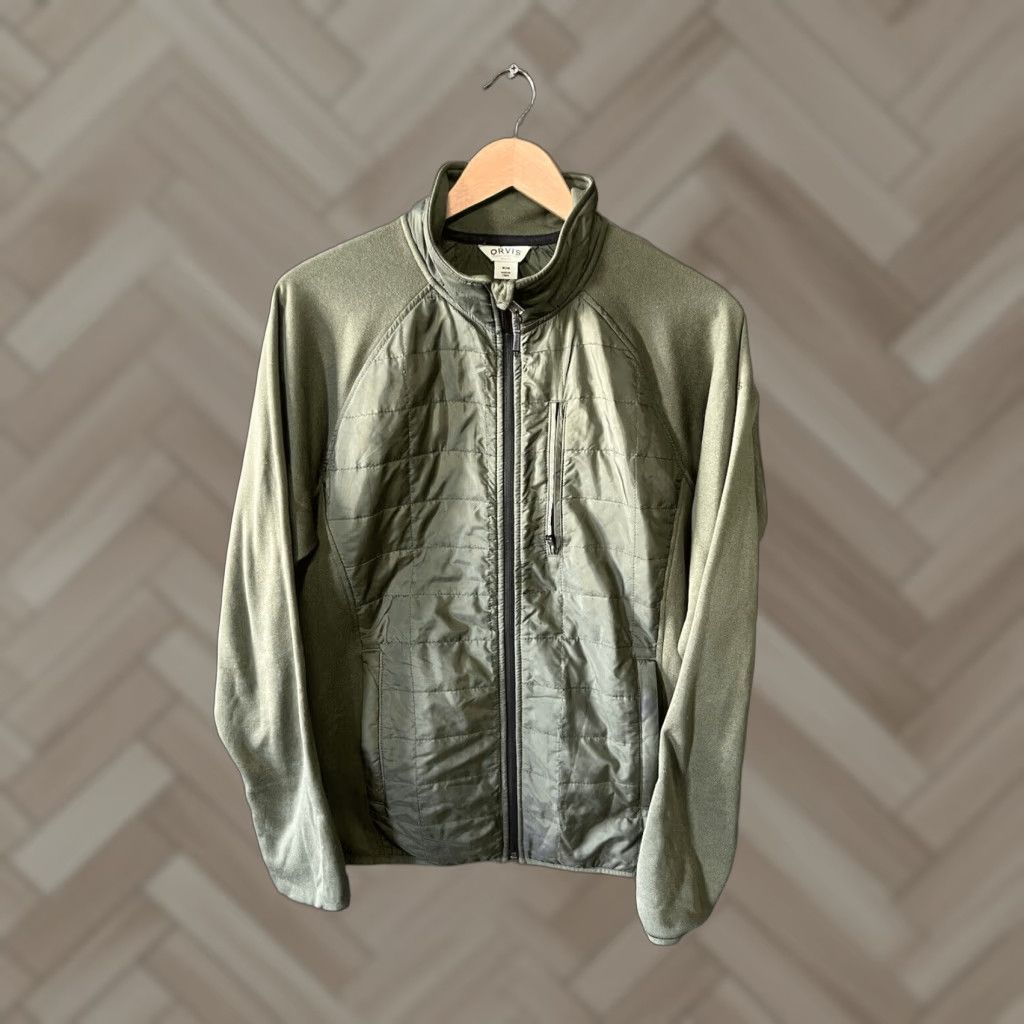 Orvis Orvis Mens Green Long Sleeve Quilted Full Zip Jacket Size Medium Size US M / EU 48-50 / 2 - 1 Thumbnail