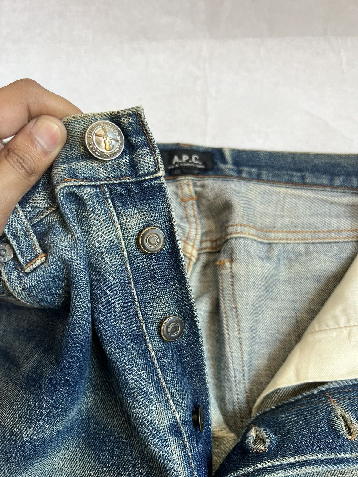 A.P.C. APC Dirty Wash Selvedge Distressed Denim Rare Size US 30 / EU 46 - 12 Thumbnail