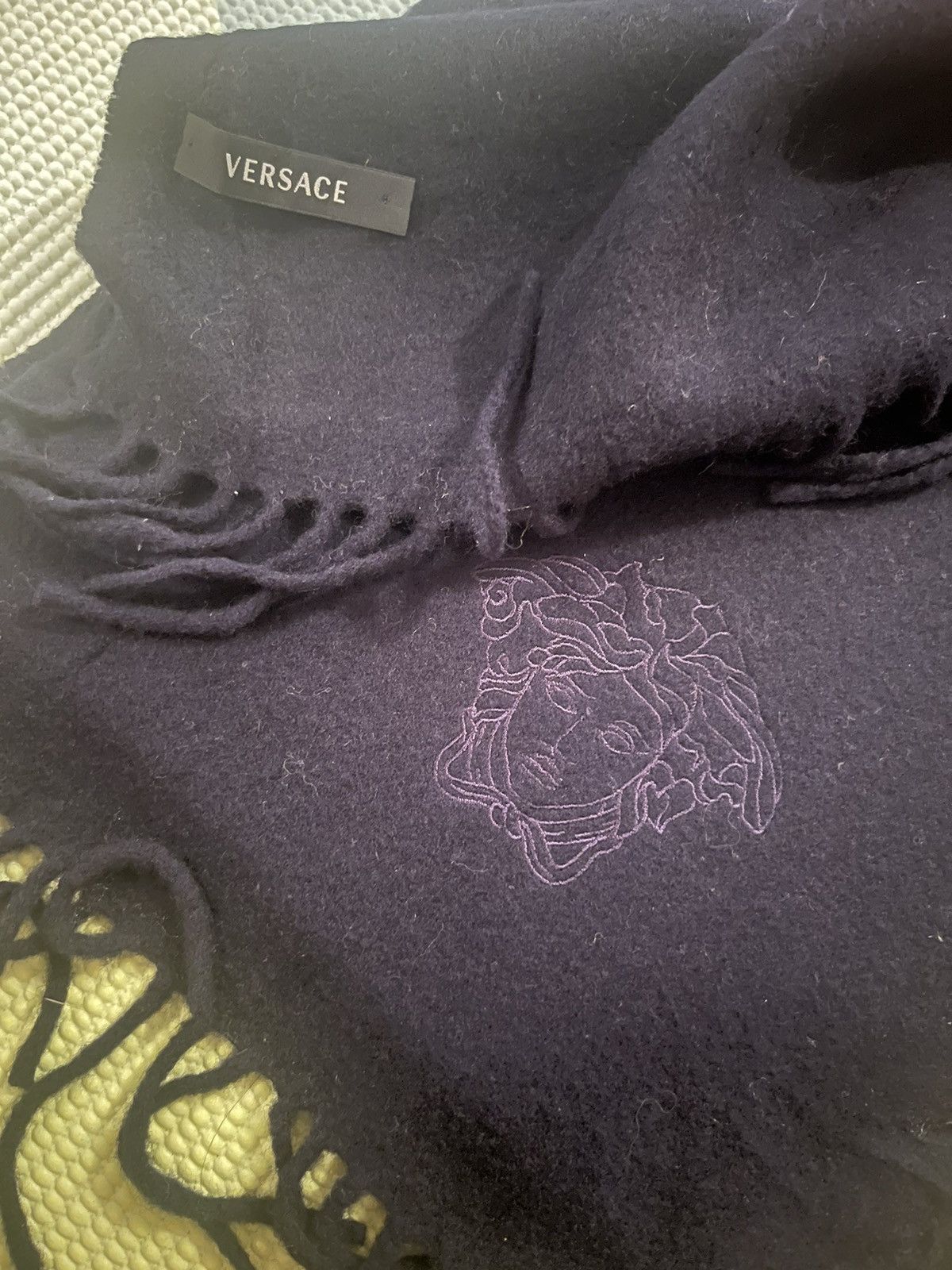 Versace Versace Black Cashmere Scarf Size ONE SIZE - 2 Thumbnail