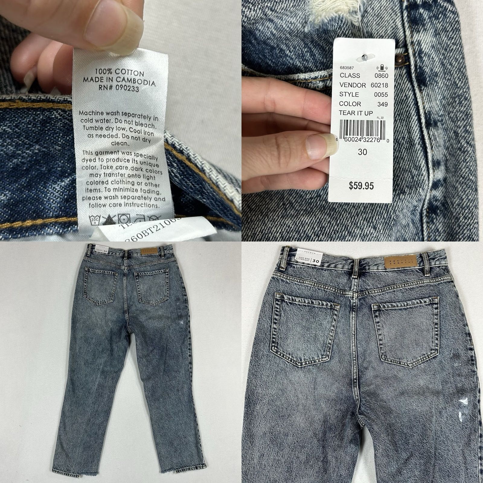 Pacsun Pacsun Jeans PacSun NEW High Rise Straight Leg Jeans Womens Size 30 Blue Denim Light Wash NWT Size 30" / US 8 / IT 44 - 8 Thumbnail