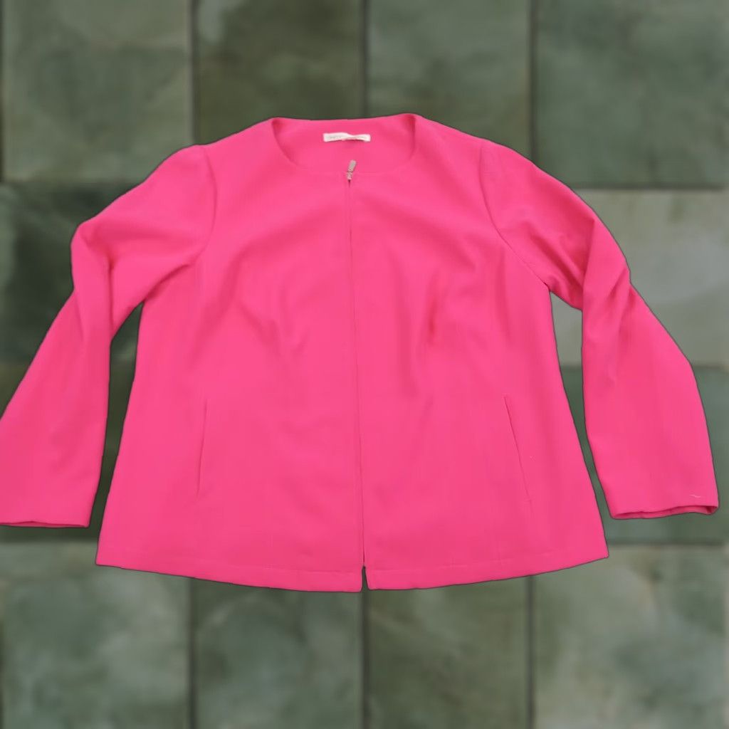 Vintage Peter Nygard Womens Pink Mid-Length Coat Jacket Size 16 Long Sleeve Office Casual Full Zip Size XXL / US 16-18 / IT 52-54 - 1 Thumbnail