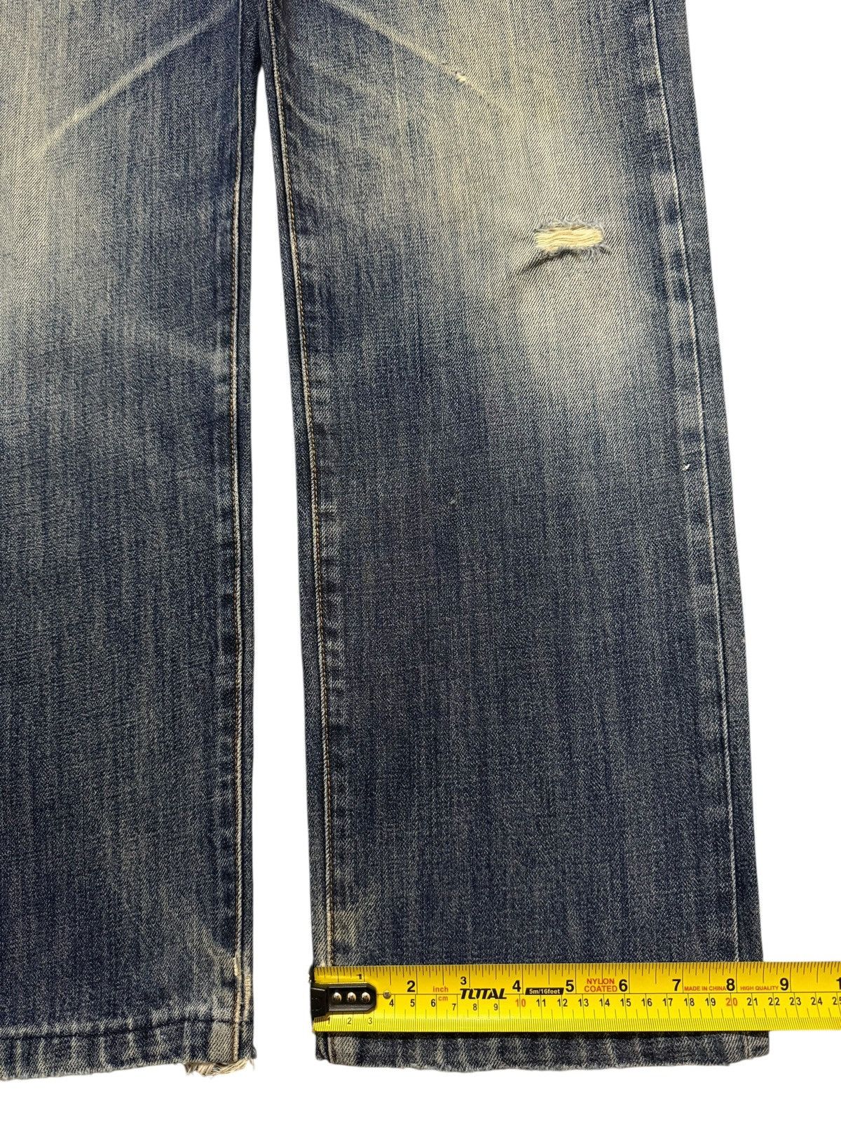 Kapital Vintage Y2K Japanese Brand Blue Faded Wash Whiskers Wide Leg Size US 34 / EU 50 - 12 Thumbnail