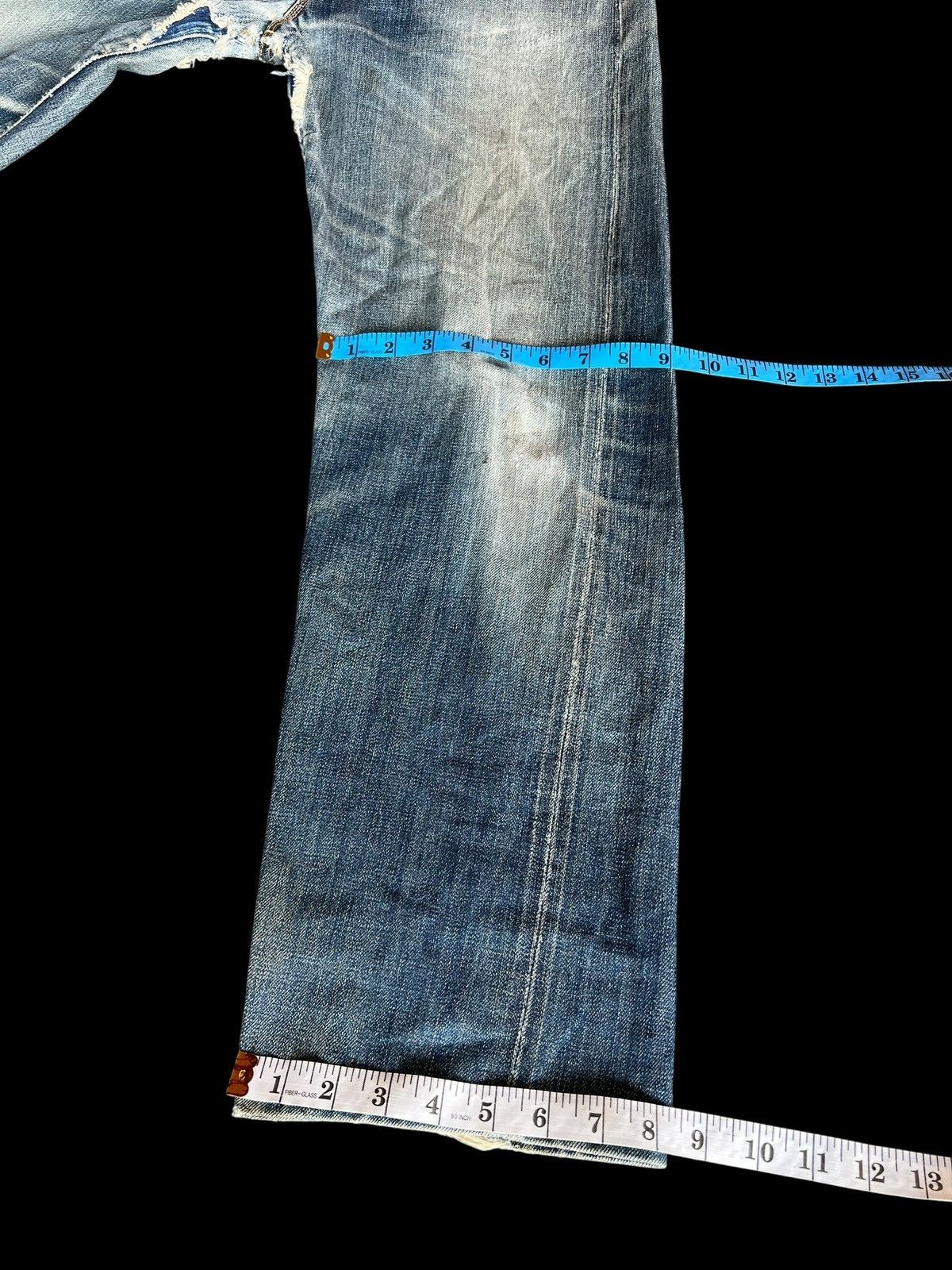 Levi's Vintage Distressed Levi’s 501 E LVC Selvedge Denim Jean Size US 32 / EU 48 - 16 Thumbnail