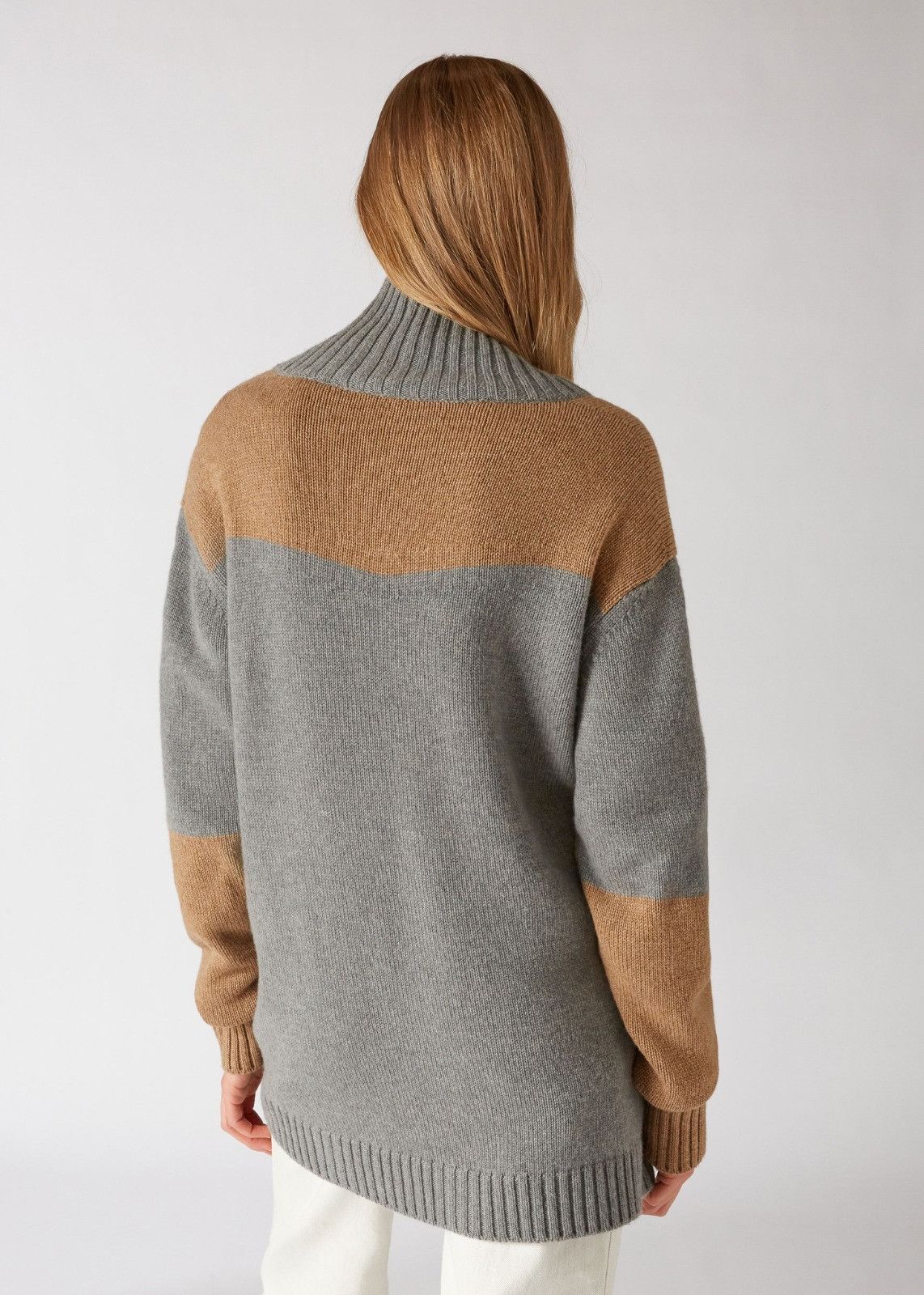 Loro Piana o1srvl11e0125 Grassmoor Turtleneck Sweater in Grey & Brown Size L / US 10 / IT 46 - 4 Thumbnail