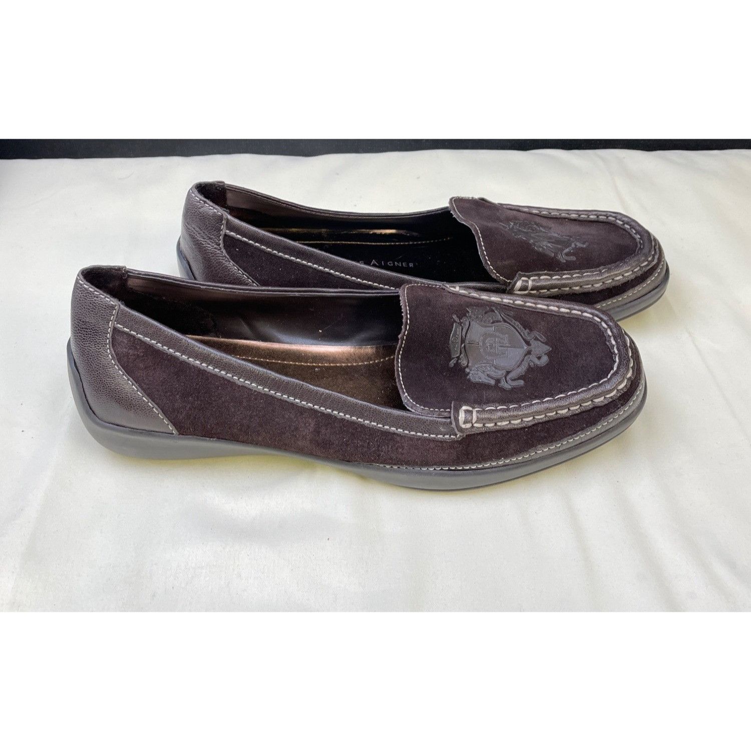 Etienne Aigner Etienne Aigner Women's Brown Suede Leather Loafers/ Shoes Si Size US 7.5 / IT 37.5 - 3 Thumbnail