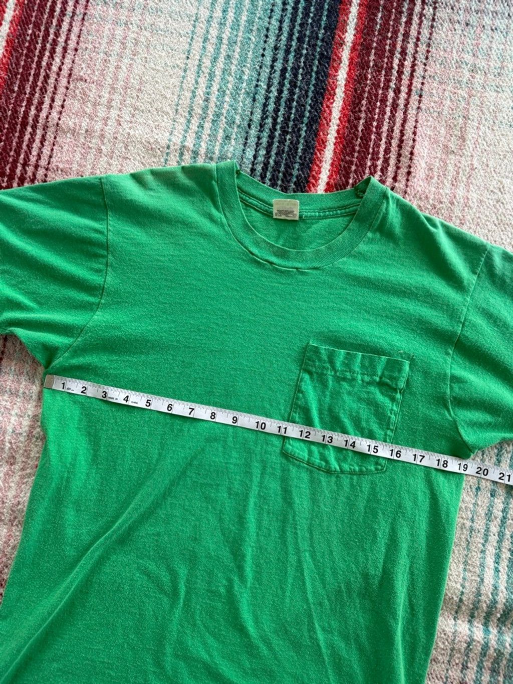 Fruit Of The Loom Vintage Fruit of the Loom Green Short Sleeve Pocket Tee L Size US L / EU 52-54 / 3 - 8 Thumbnail