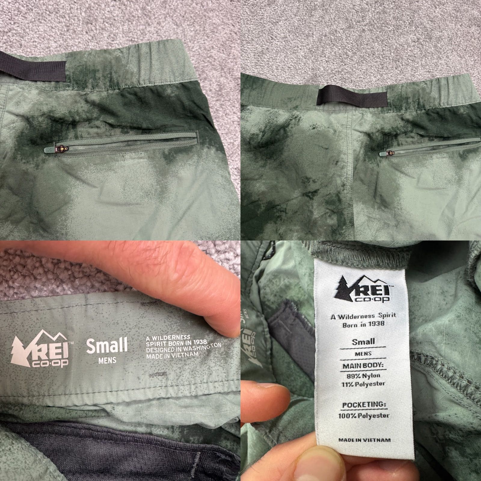 Vintage REI Co-Op Belter Water Shorts Mens Small Green Camouflage Outdoor Hiking NWOT Size US 29 - 8 Thumbnail
