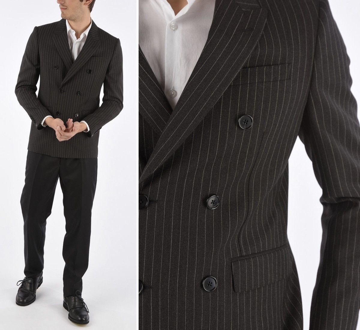 Hedi Slimane × Saint Laurent Paris SS21 Double Breasted Striped Rectangle Jacket sz46 Size 46S - 14 Thumbnail