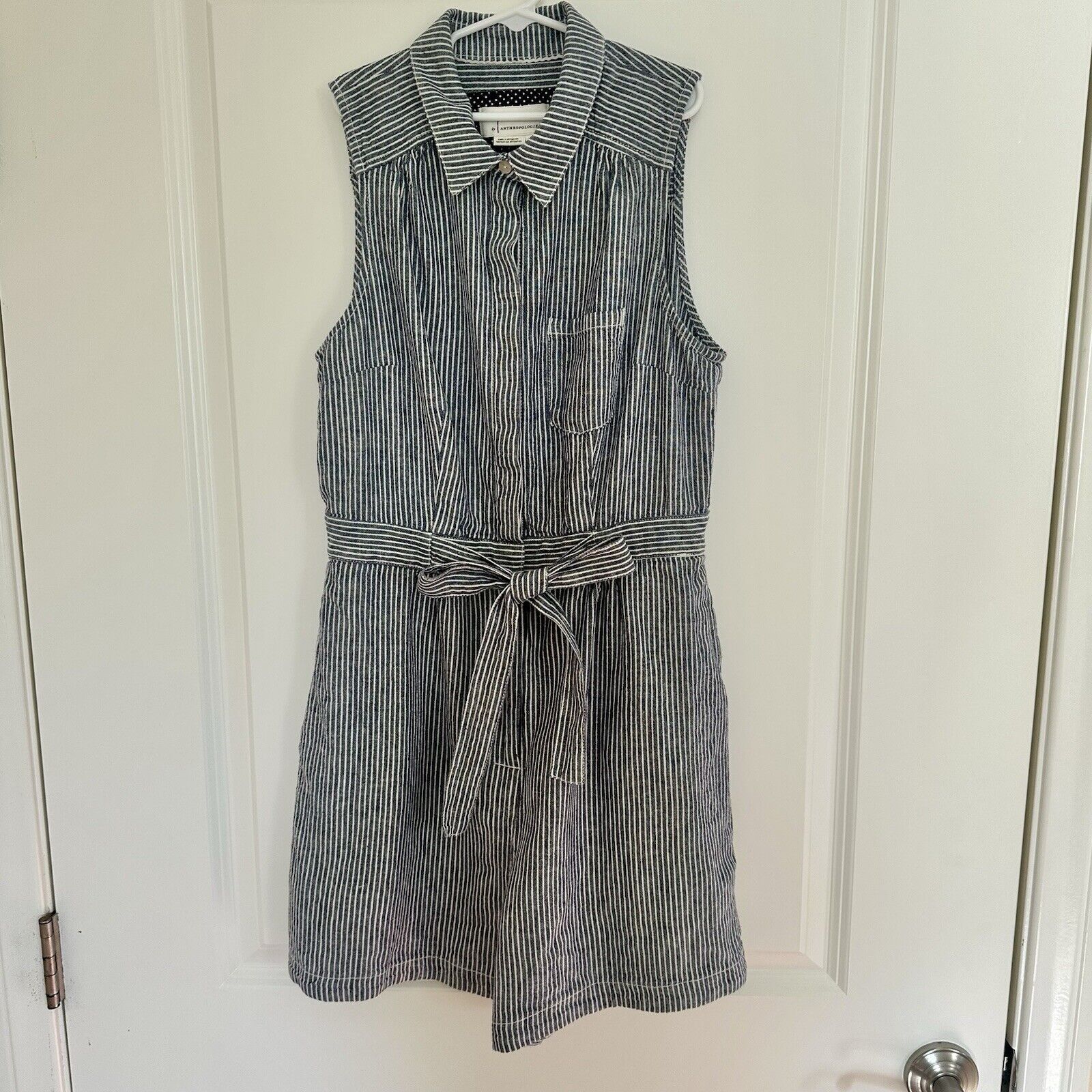 Anthropologie Anthropologie Collared Jumpsuit Shorts Cotton Linen US 4 Size 27" / US 4 / IT 40 - 1 Thumbnail