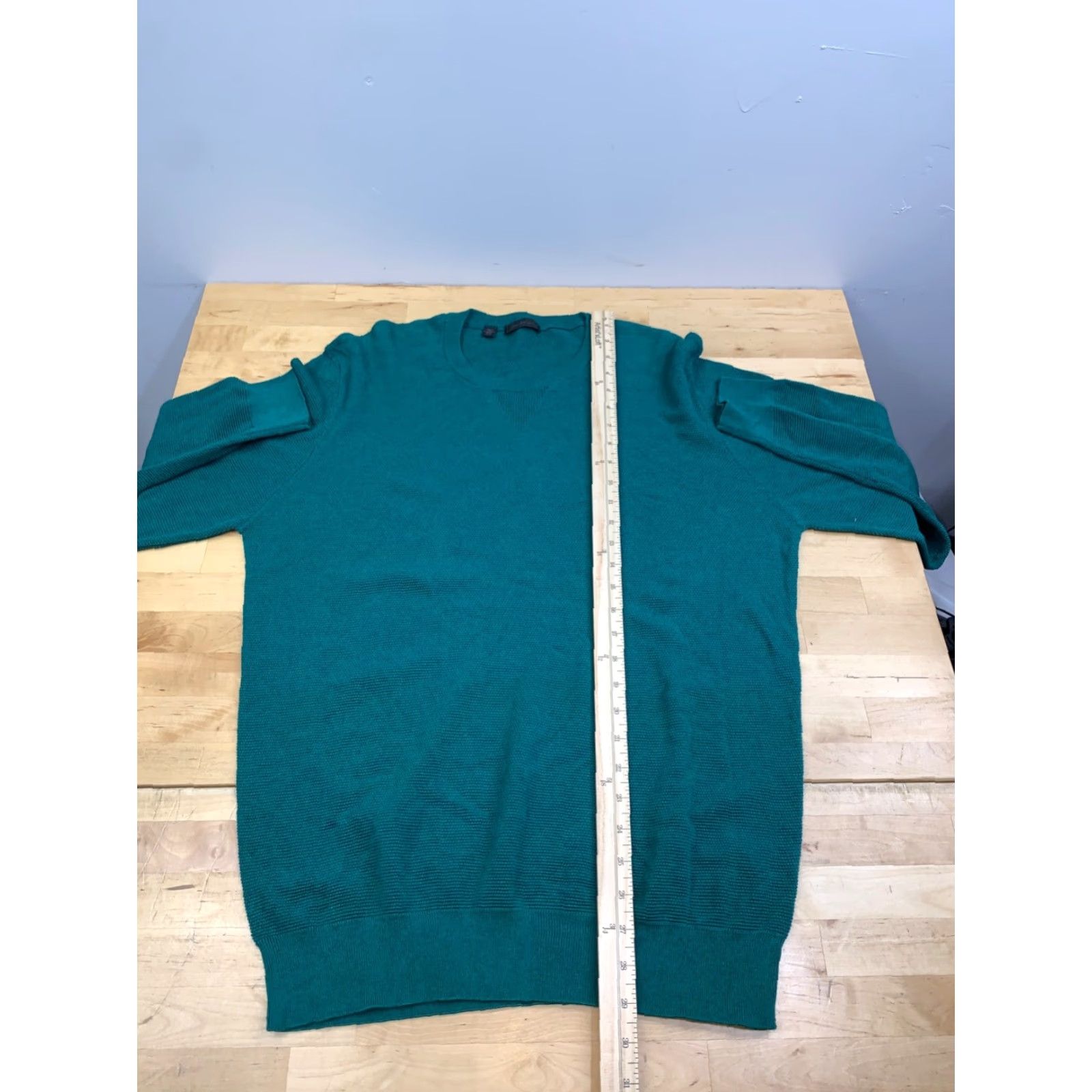 Saks Fifth Avenue Saks Fifth Avenue Sweater Men XL Wool Green Knit Crew Neck Pullover Size US XL / EU 56 / 4 - 3 Thumbnail