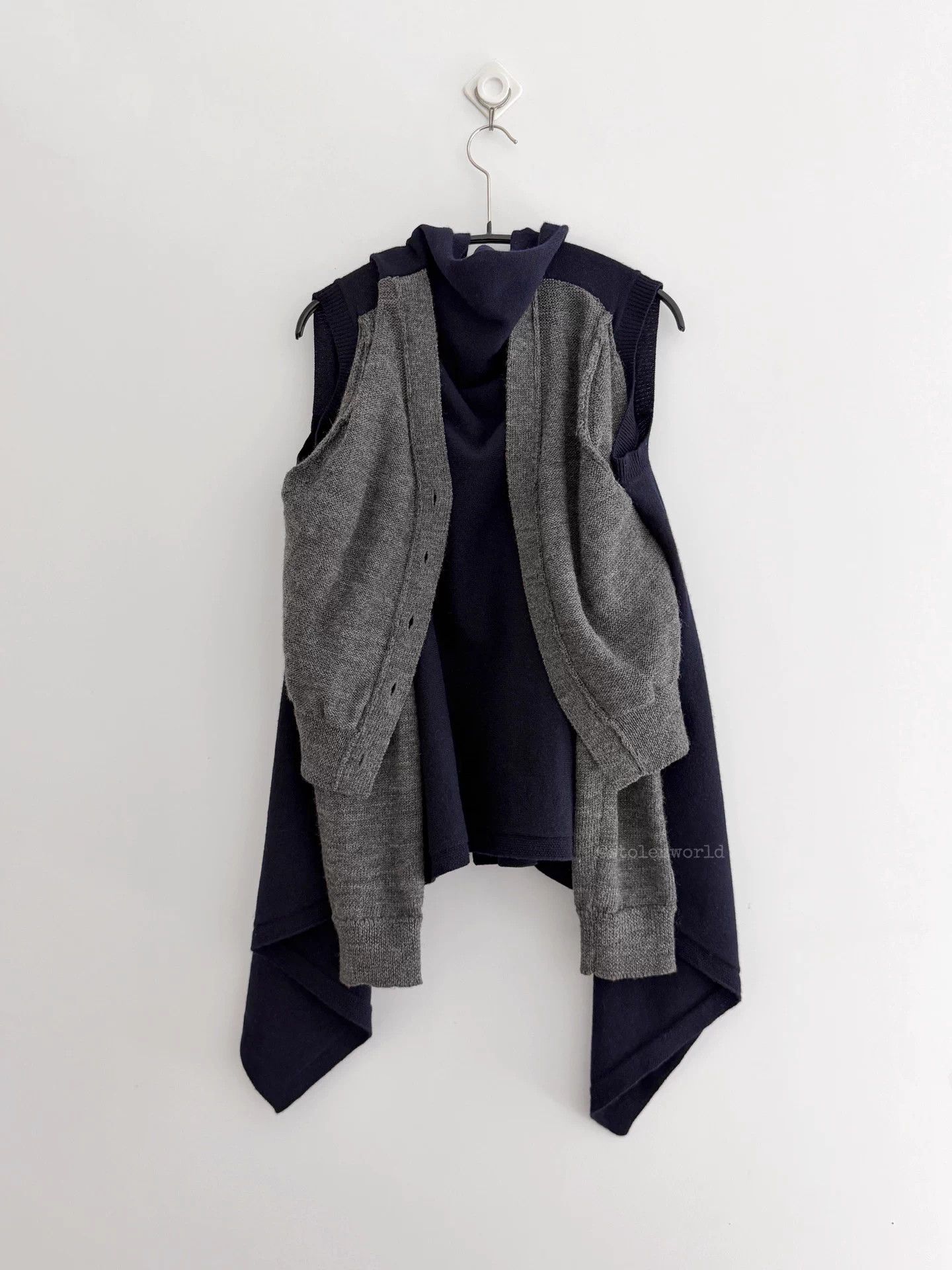 Comme des Garcons Comme des Garçons Deconstructed Color Block Knit Cardigan Size S / US 4 / IT 40 - 4 Thumbnail