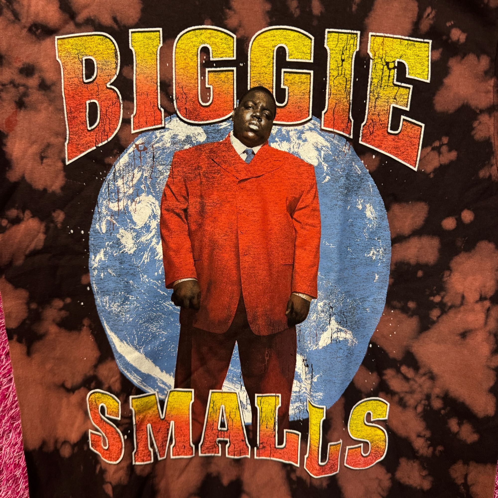 Rap Tees Biggie Smalls Kingpin of Planet Earth Hip Hop Bleach Dye M Size US M / EU 48-50 / 2 - 2 Thumbnail