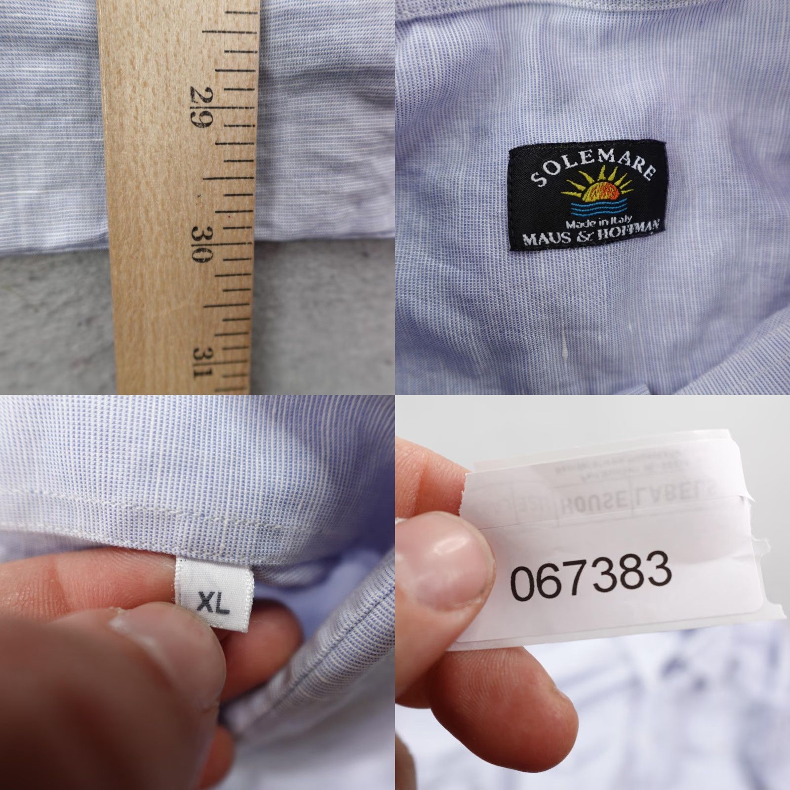 Vintage VINTAGE Solemare Maus & Hoffman Shirt Mens XL Blue Linen Blend Button Front Made Italy Size US XL / EU 56 / 4 - 8 Thumbnail