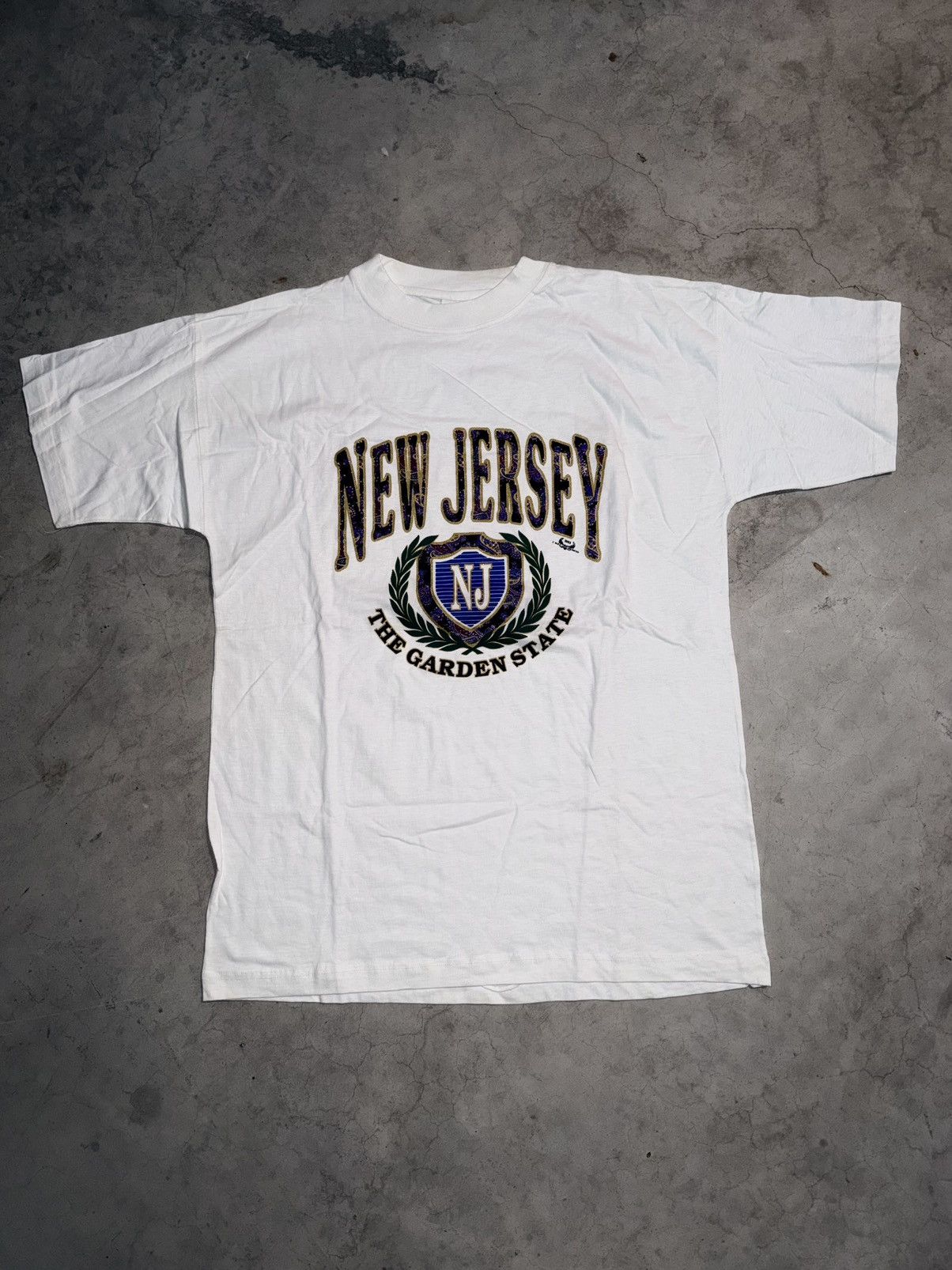 Vintage Vintage 90s New Jersey Graphic T-Shirt Oversized 1993 Size US XXL / EU 58 / 5 - 1 Thumbnail