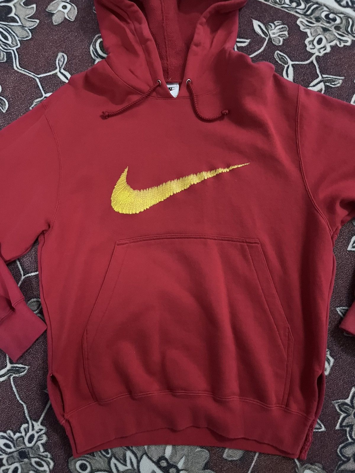 Nike × Vintage Vintage 90's Nike Crayon Big Swoosh Hoodie Size US M / EU 48-50 / 2 - 5 Thumbnail