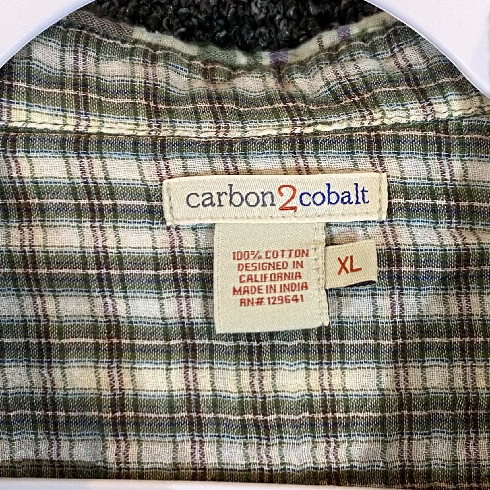 Carbon2Cobalt Carbon 2 Cobalt Shirt Mens XL Brown Green Plaid Flannel Button-Down Cotton L/S Size US XL / EU 56 / 4 - 3 Thumbnail