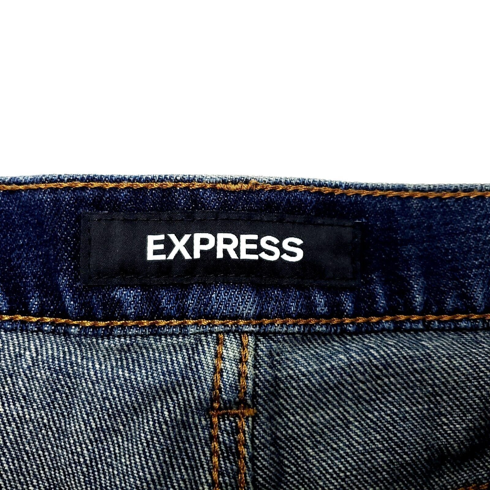Express Express Classic Straight Blue Jeans Soft Cotton 38/28 Mid Ri Size US 38 / EU 54 - 3 Thumbnail