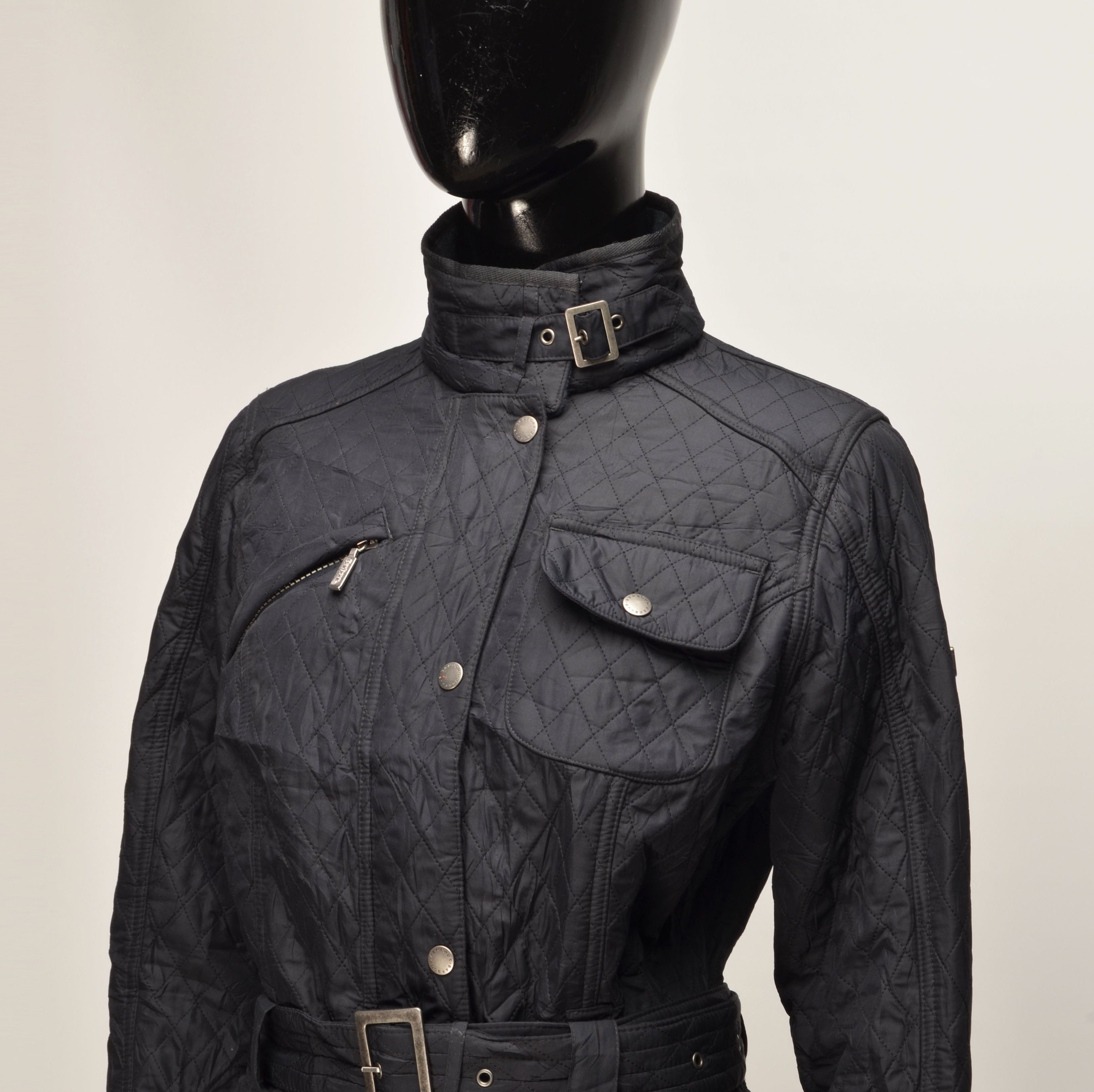 Barbour Barbour Black Belted Lysley Quilted Jacket Size L / US 10 / IT 46 - 2 Thumbnail