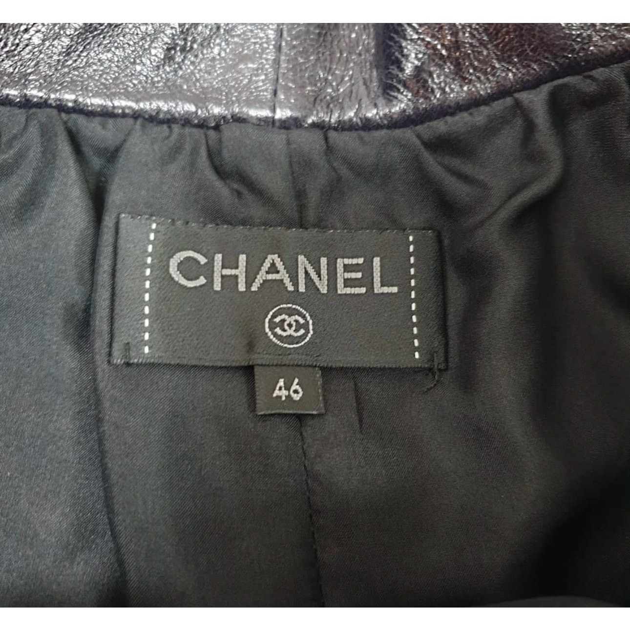 Chanel Chanel Black Leather Camellia CC logo Shorts Sz.46 Size 34" / US 12 / IT 48 - 4 Thumbnail