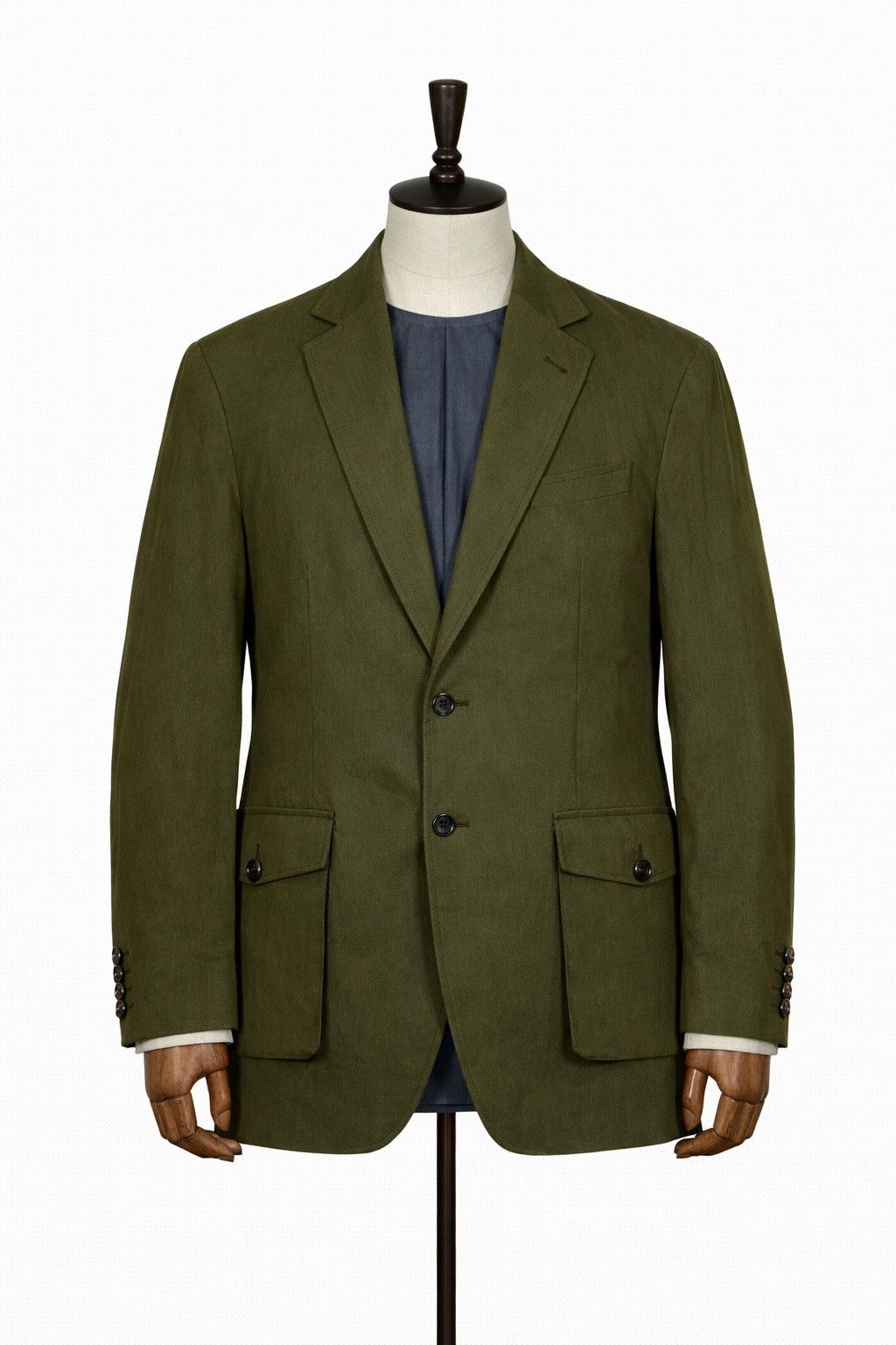 Hackett Men`s Hackett London zip through waxed Green jacket blazer Size 42R - 2 Thumbnail