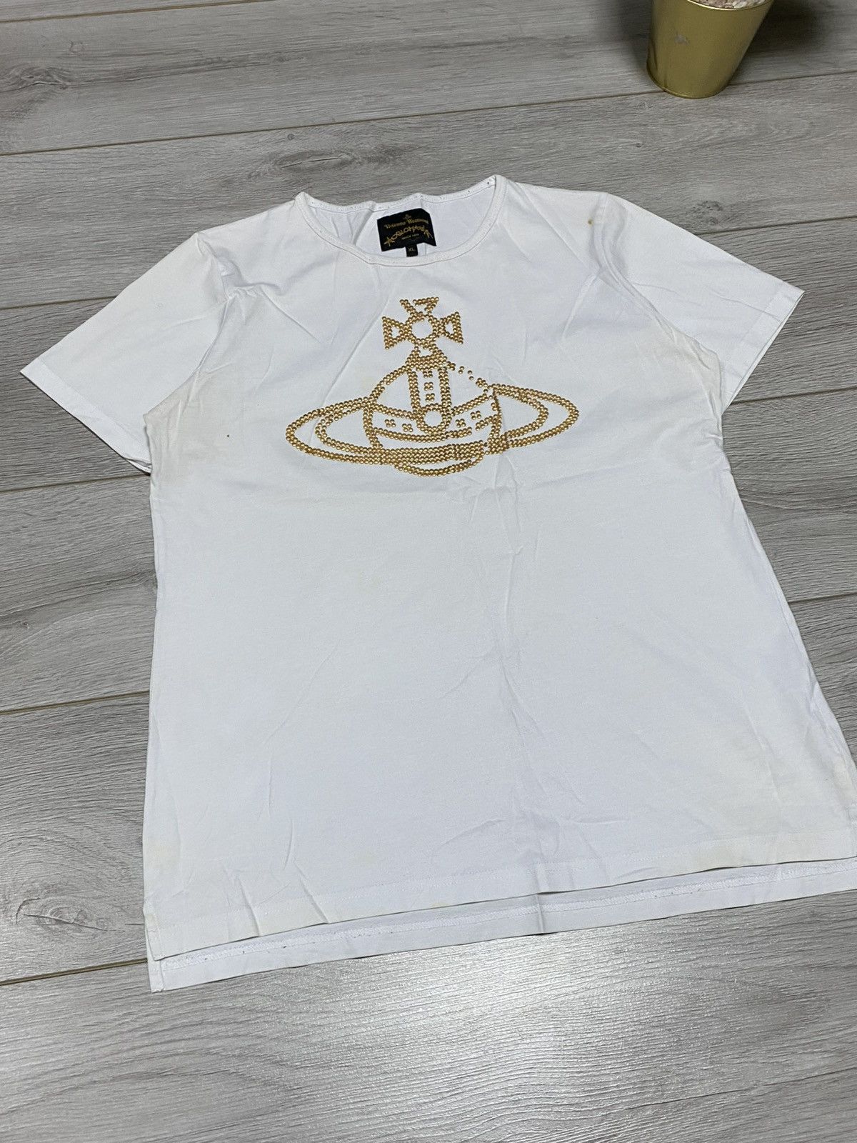 Vivienne Westwood Vivienne Westwood big gold orb buttons tee rhinestones eb0 Size XL / US 12-14 / IT 48-50 - 2 Thumbnail