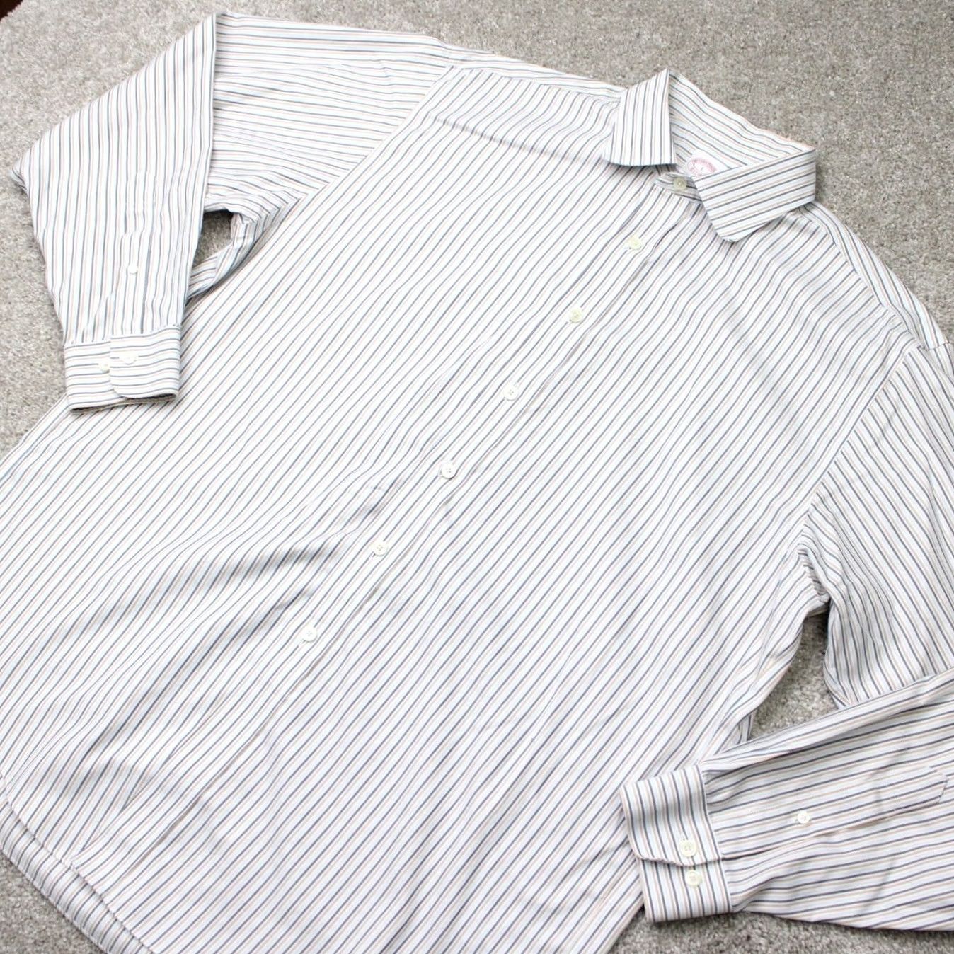 Brooks Brothers Brooks Brothers Shirt Mens Large Brown/White Non-Iron Supima Cotton Long Sleeve Button-Up Casual Formal Business Workwear Length: Long Sleeve? Size US L / EU 52-54 / 3 - 4 Thumbnail