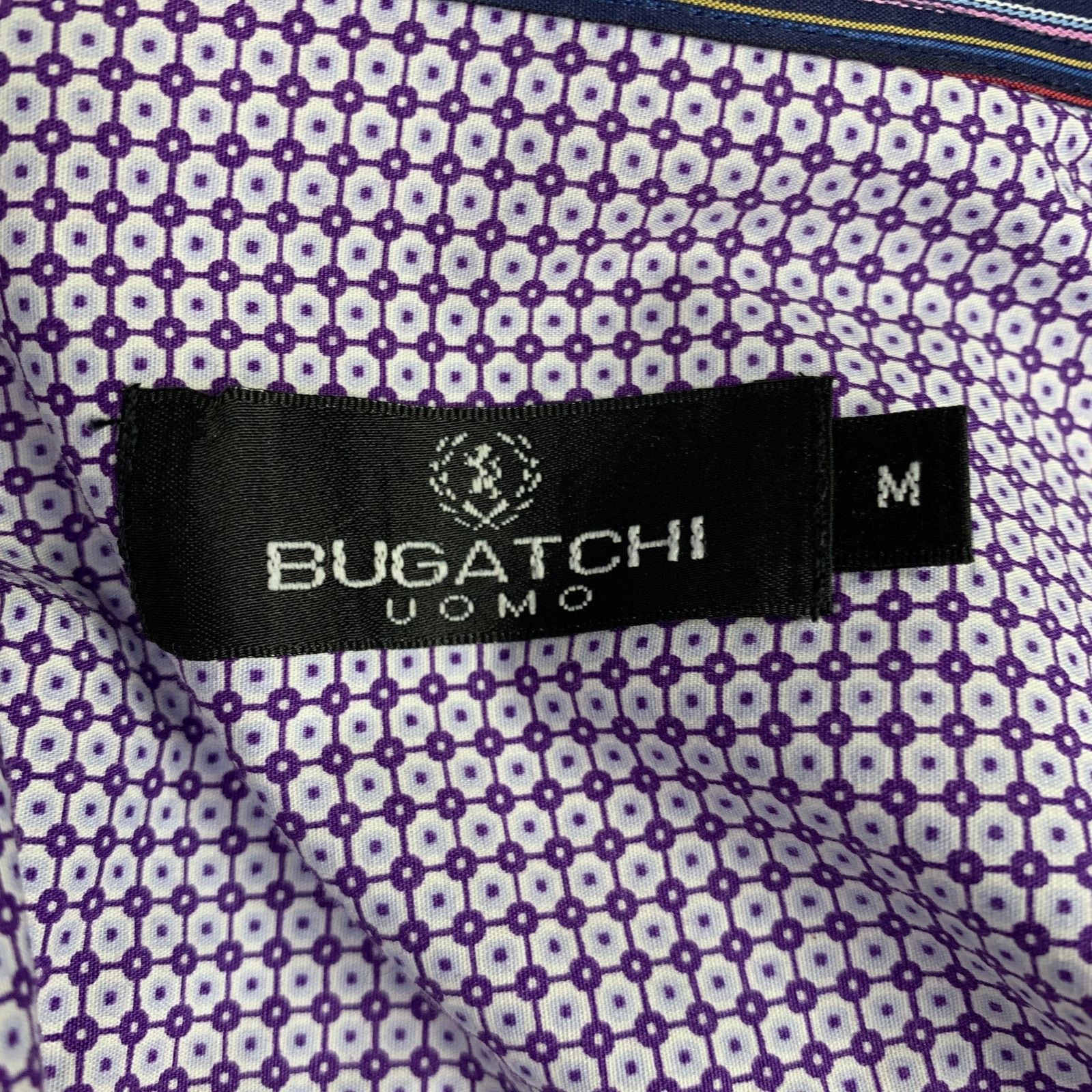 BUGATCHI BUGATCHI Size M Purple White Dots Cotton Long Sleeve Shirt Size US M / EU 48-50 / 2 - 5 Thumbnail