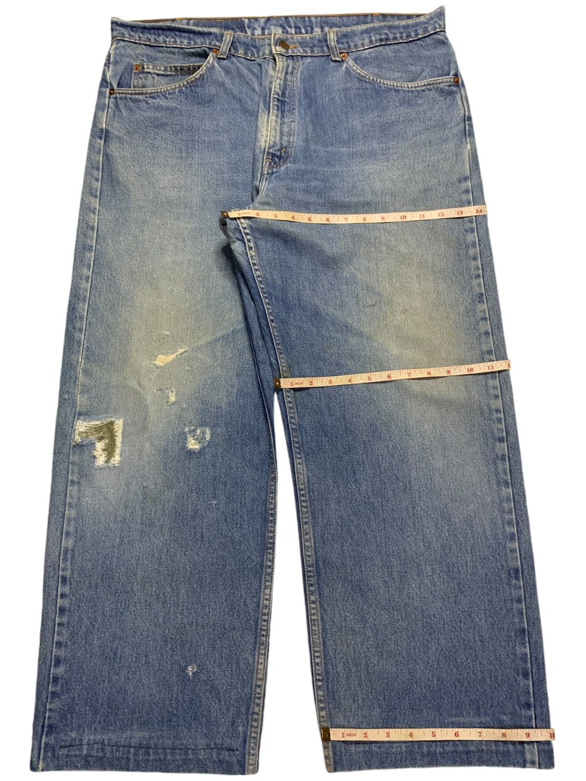 Levi's × Levi's Vintage Clothing Vintage 80s Levis 612 Orange Tab Mud Wash Ripped Baggy Jeans Size US 39 - 14 Thumbnail