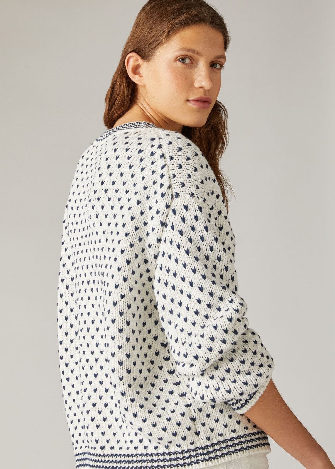 Loro Piana o1srvl11e0825 FAM7816 Camogli Crewneck Sweater in White/Blue Size S / US 4 / IT 40 - 4 Thumbnail