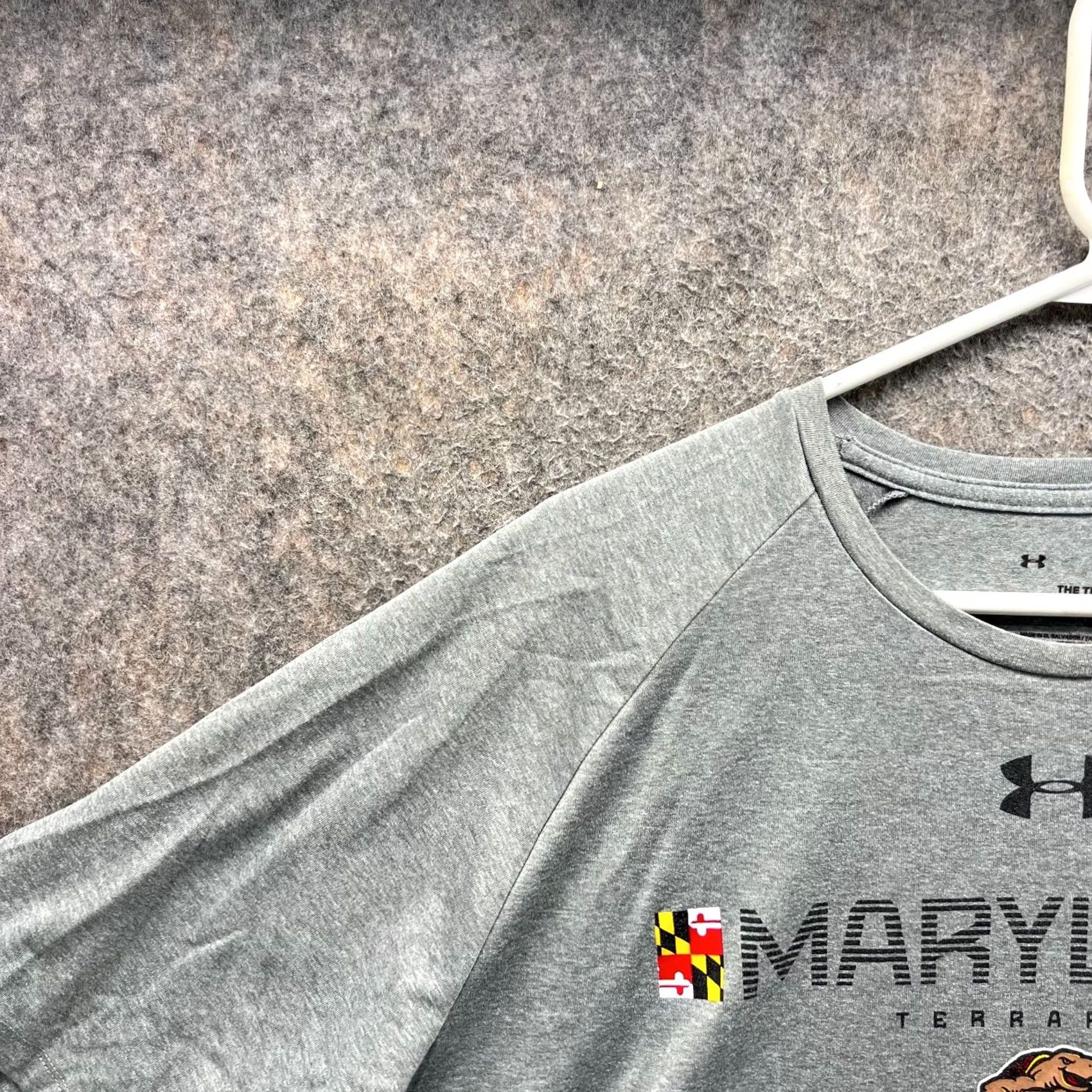 Under Armour VINTAGE Under armour Shirt Mens XL Gray Crewneck Tech Tee Maryland Terrapins Football Size US XL / EU 56 / 4 - 2 Thumbnail