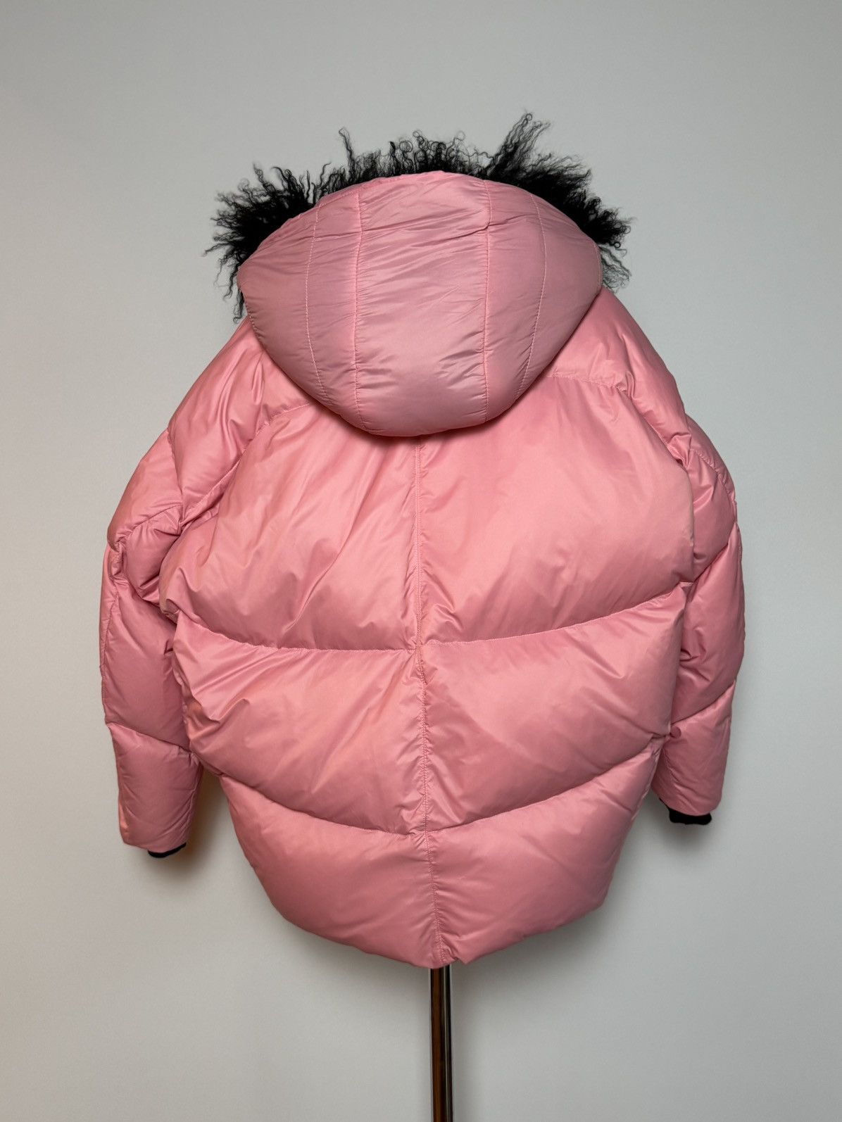 Ermanno Scervino Pink Ermanno down jacket with lamb fur hoodie Size M / US 6-8 / IT 42-44 - 3 Thumbnail