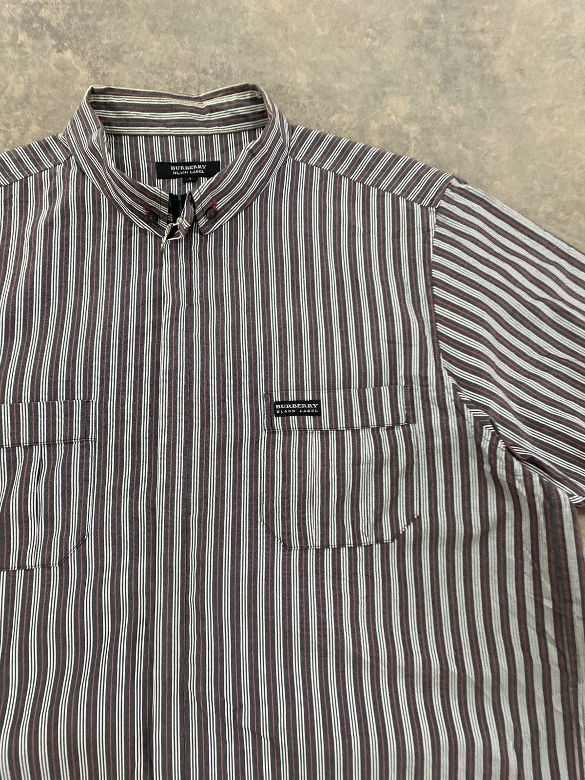 Burberry BURBERRY ZIP UP SS SHIRT DESIGNER JAPAN STRIPE Size US L / EU 52-54 / 3 - 5 Thumbnail