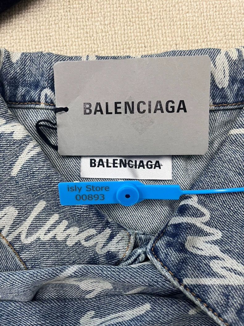 Balenciaga Balenciaga size 38 Denim jacket with full logo of bullet sc Size US M / EU 48-50 / 2 - 4 Thumbnail