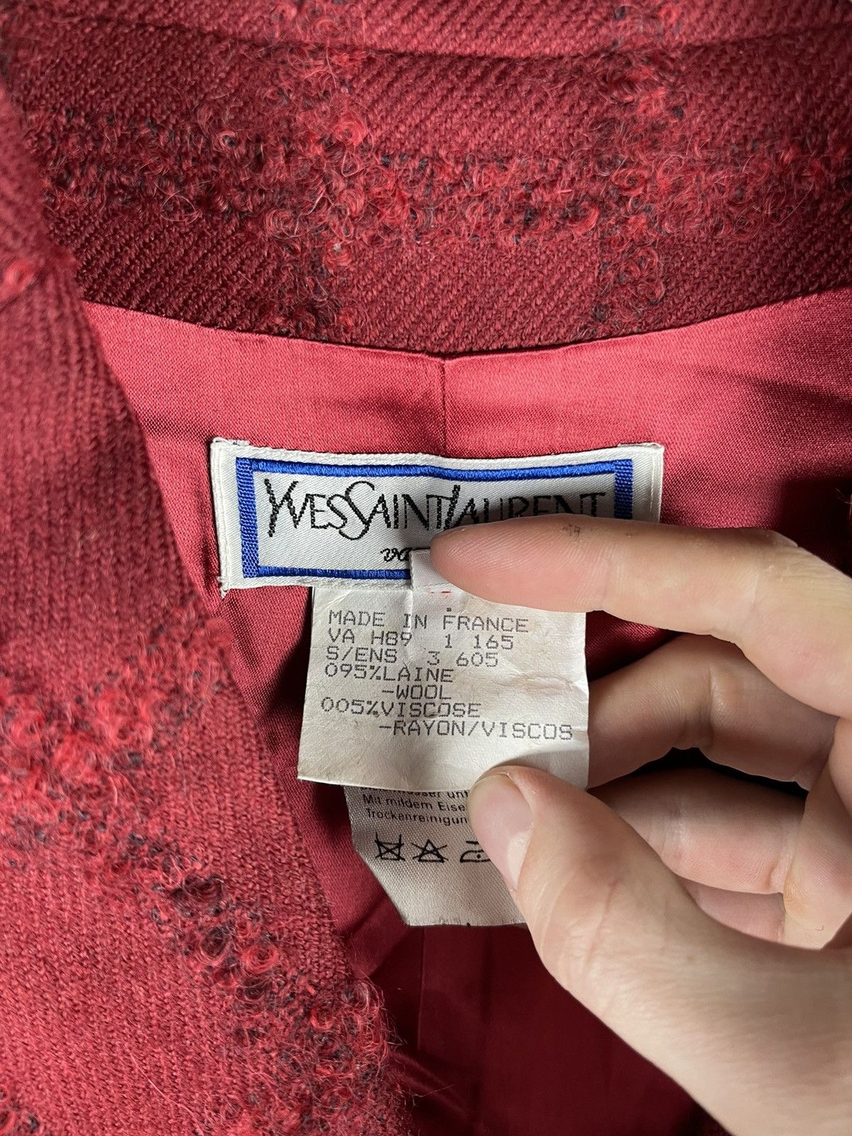 Yves Saint Laurent Yves Saint Laurent Variation 80s Wool Skirt Suit Burgundy Size XL / US 12-14 / IT 48-50 - 18 Thumbnail